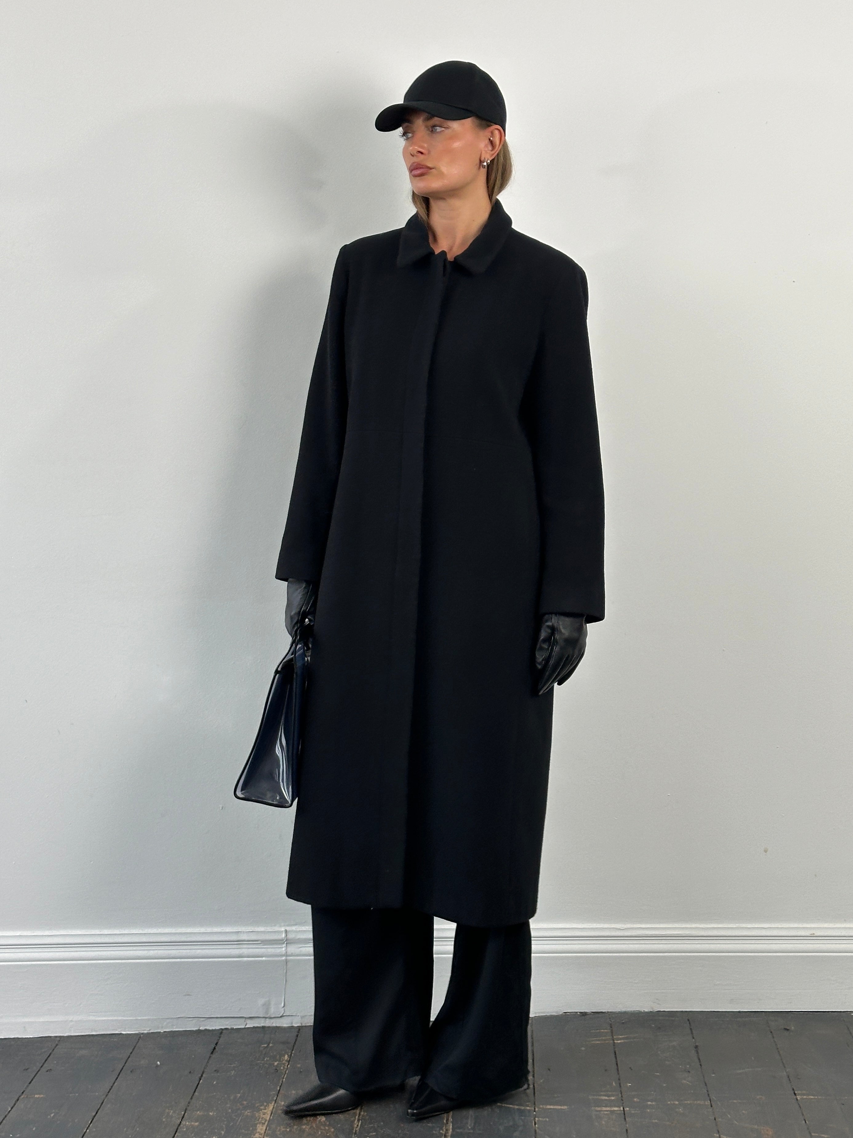 Vintage 1990s Pure Wool Floor Length Coat - M - SYLK