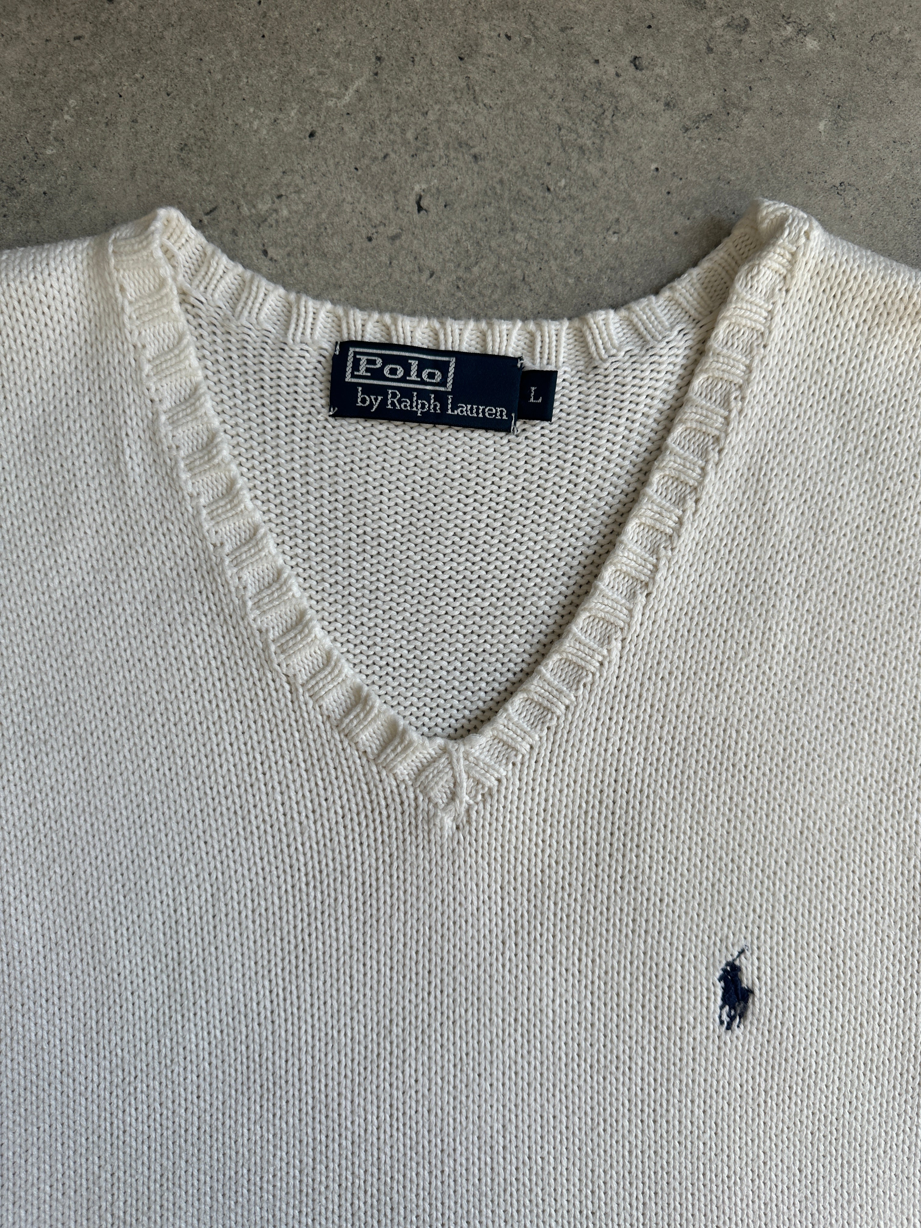 Ralph Lauren Polo pure cotton sleeveless logo jumper vest in XL, featuring a classic design and Ralph Lauren branding.
