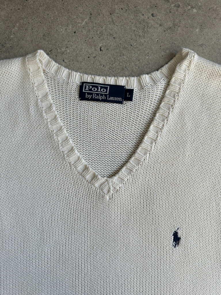 Ralph Lauren Polo Pure Cotton Sleeveless Logo Jumper Vest - XL - SYLK