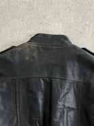 Vintage Distressed Leather Bomber Jacket - M/L - SYLK