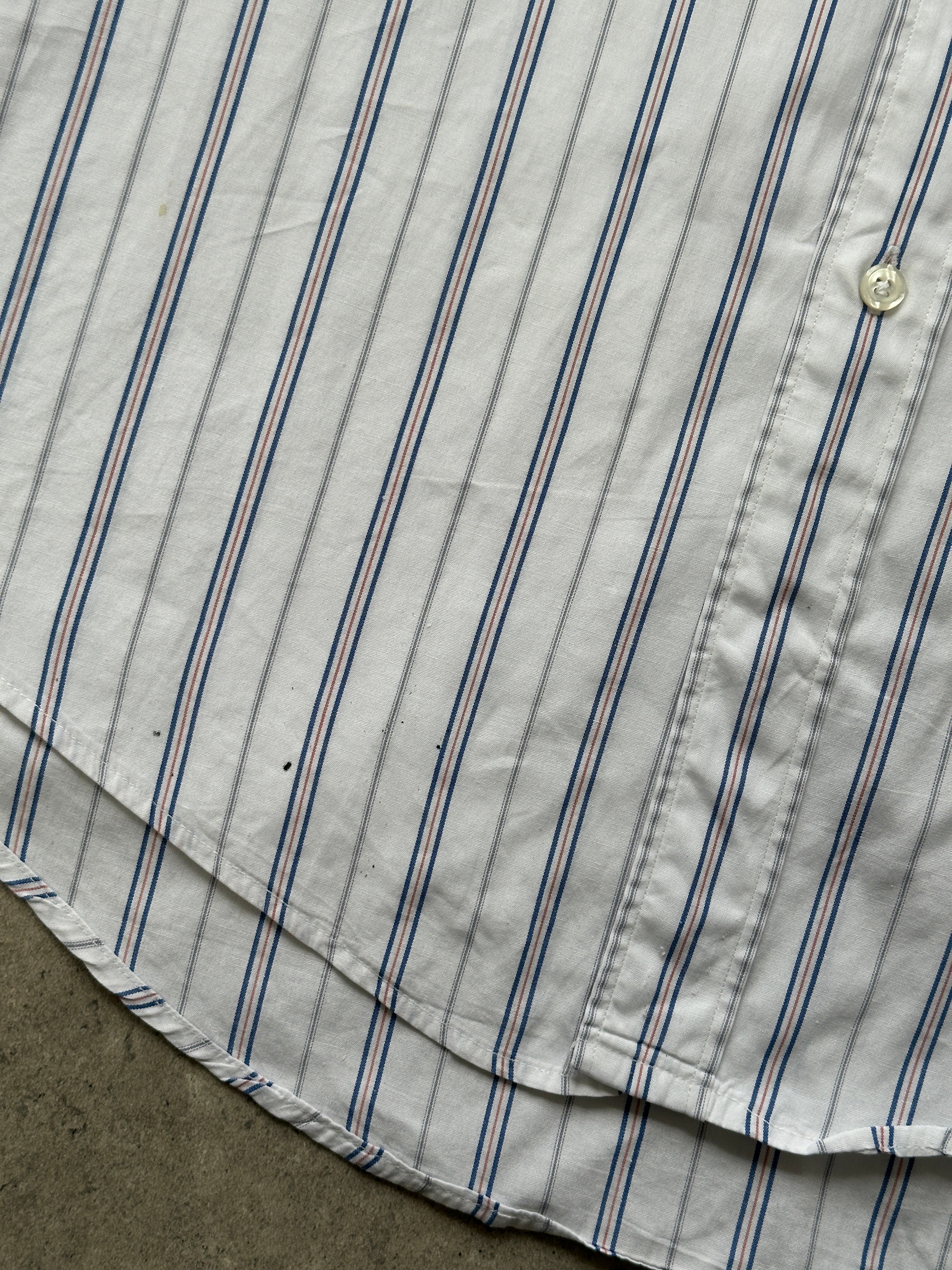 Christian Dior 1980s stripe pure cotton logo shirt, men's size L, featuring classic design and bold stripe pattern.