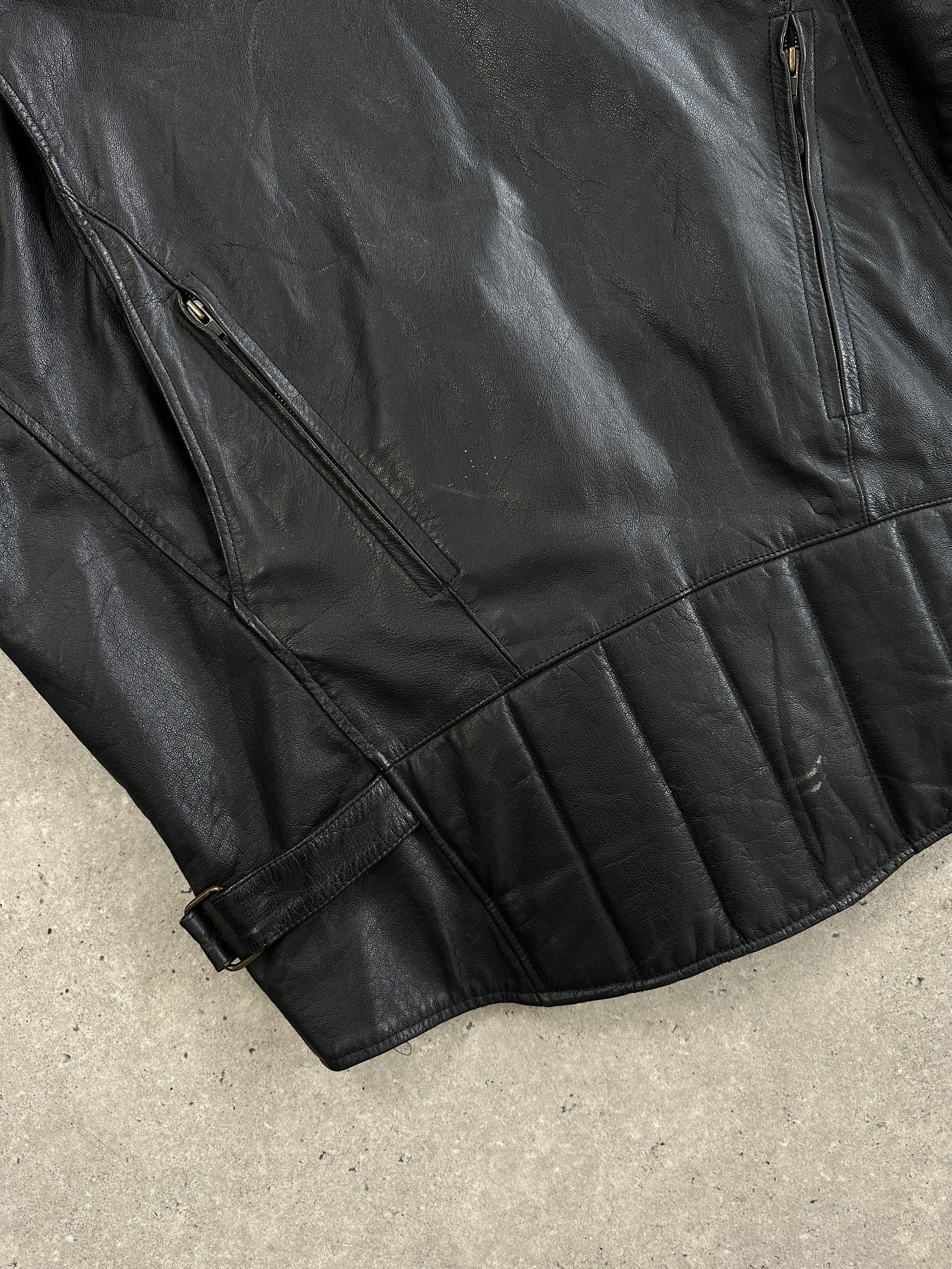 Vintage Leather Motorcycle Jacket - XL - SYLK