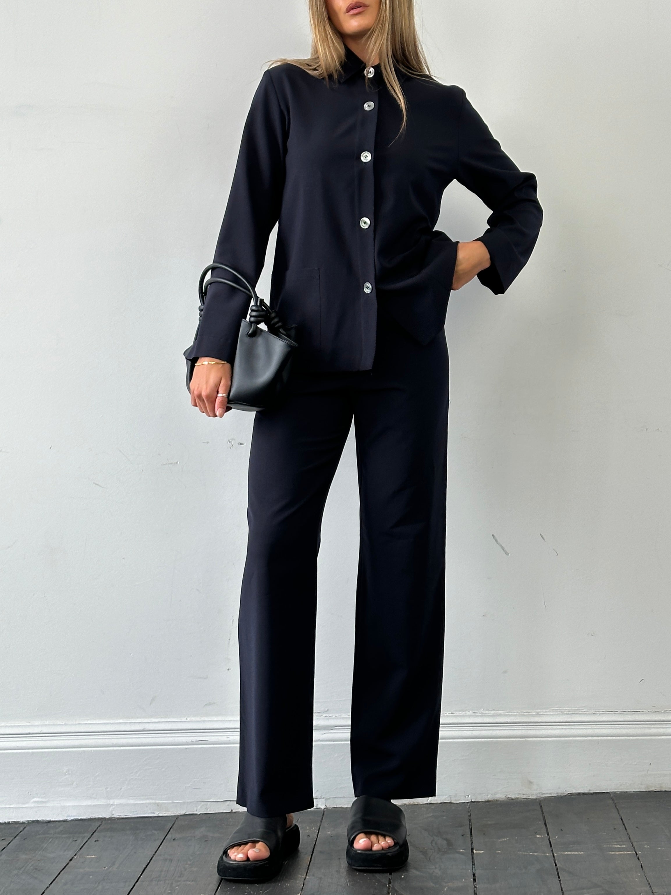 St Michael pure wool jumpsuit two-piece suit set in M/L size, featuring a tailored design and classic style.