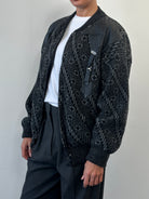 Vintage 1980s Wool Print Knit Bomber Jacket - XL - SYLK