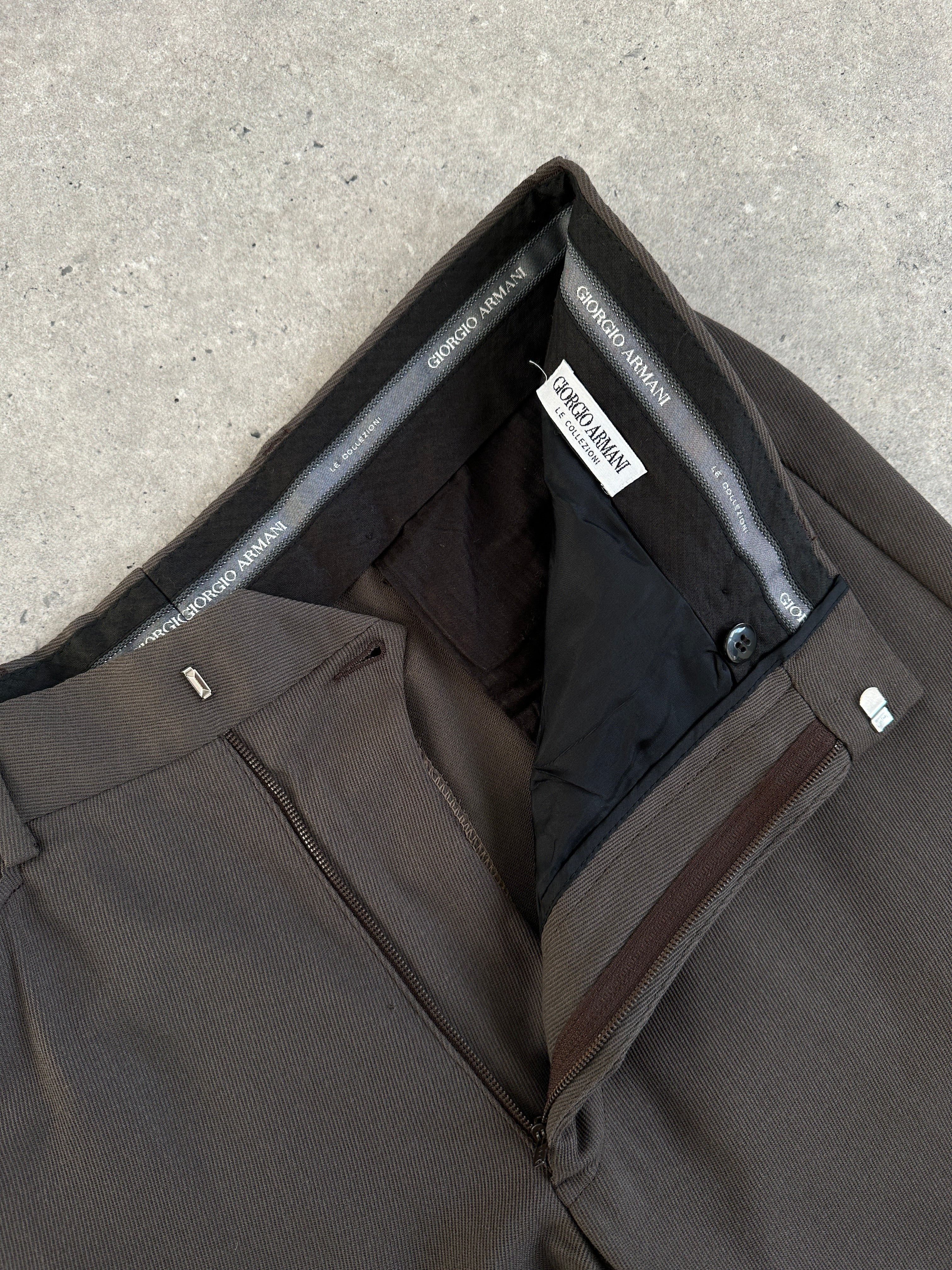 Giorgio Armani Wool Straight Leg High Waisted Trousers - W34 - SYLK