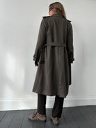 Burberry Wool Double Breasted Belted Trench Coat - M - SYLK