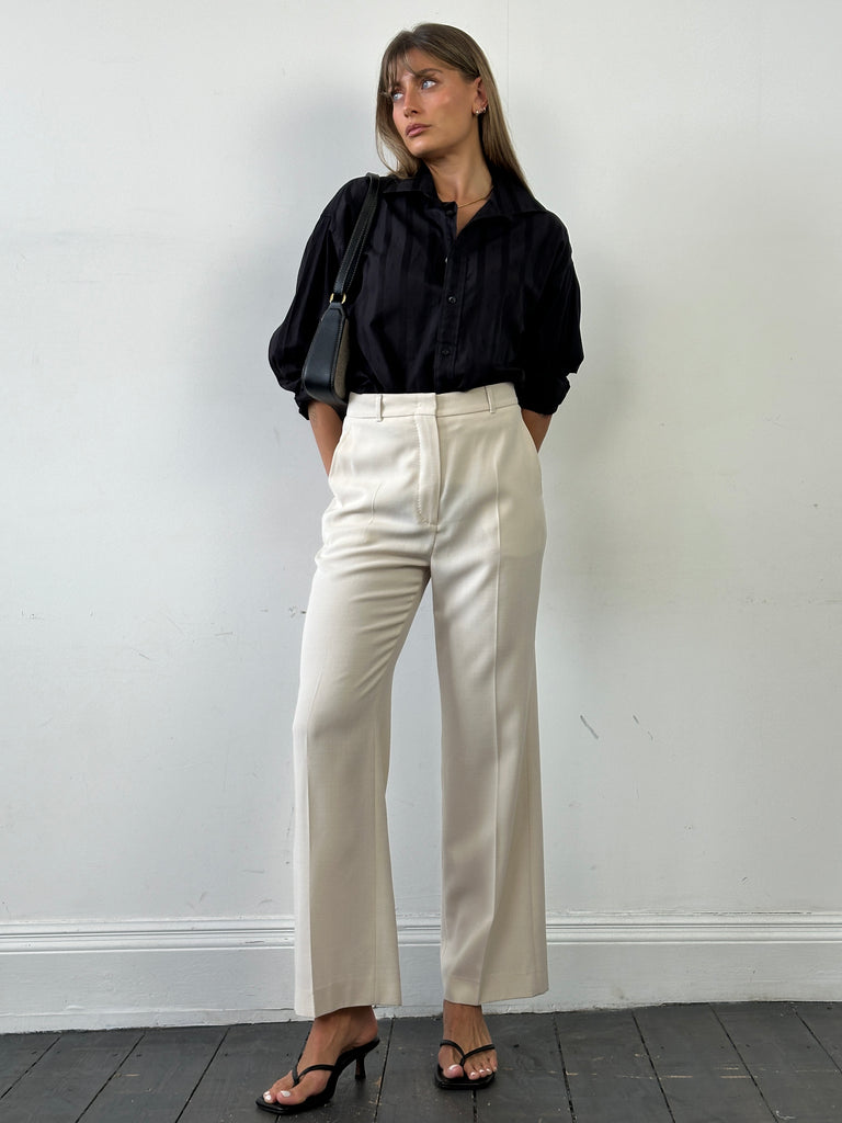 Max Mara Pure Wool High Waisted Tailored Trousers - W28 - SYLK