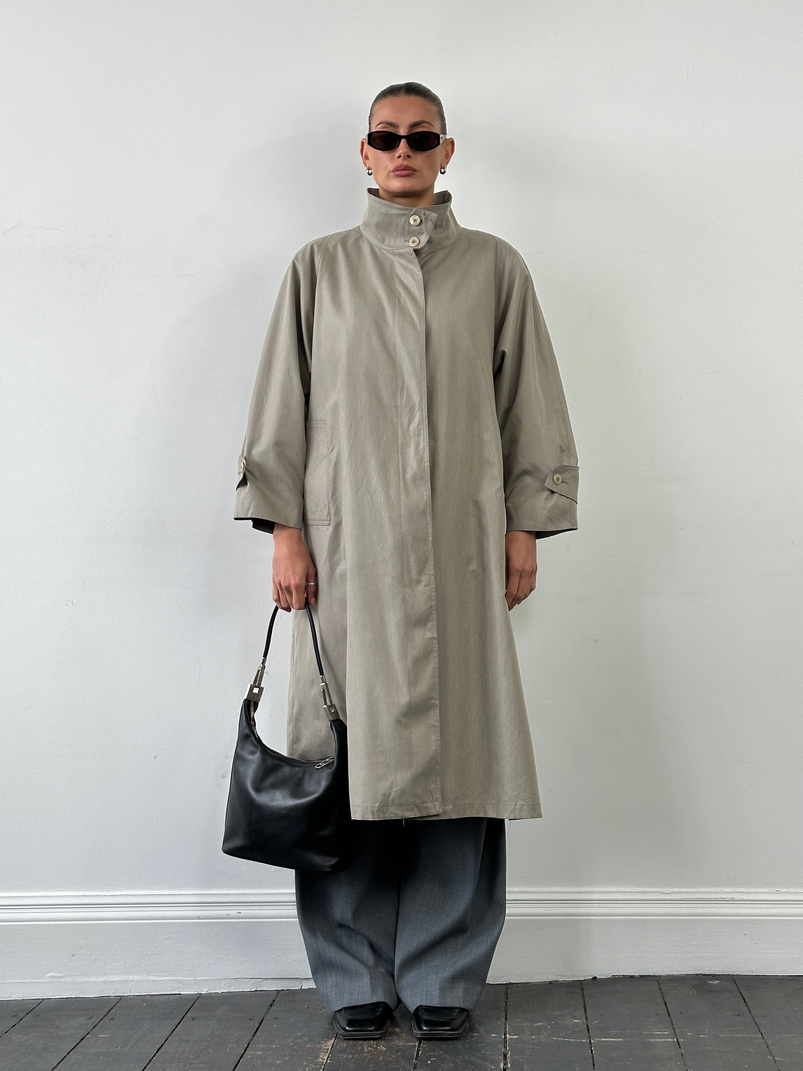 London Fog 80s High Neck Trench Coat - XL - SYLK