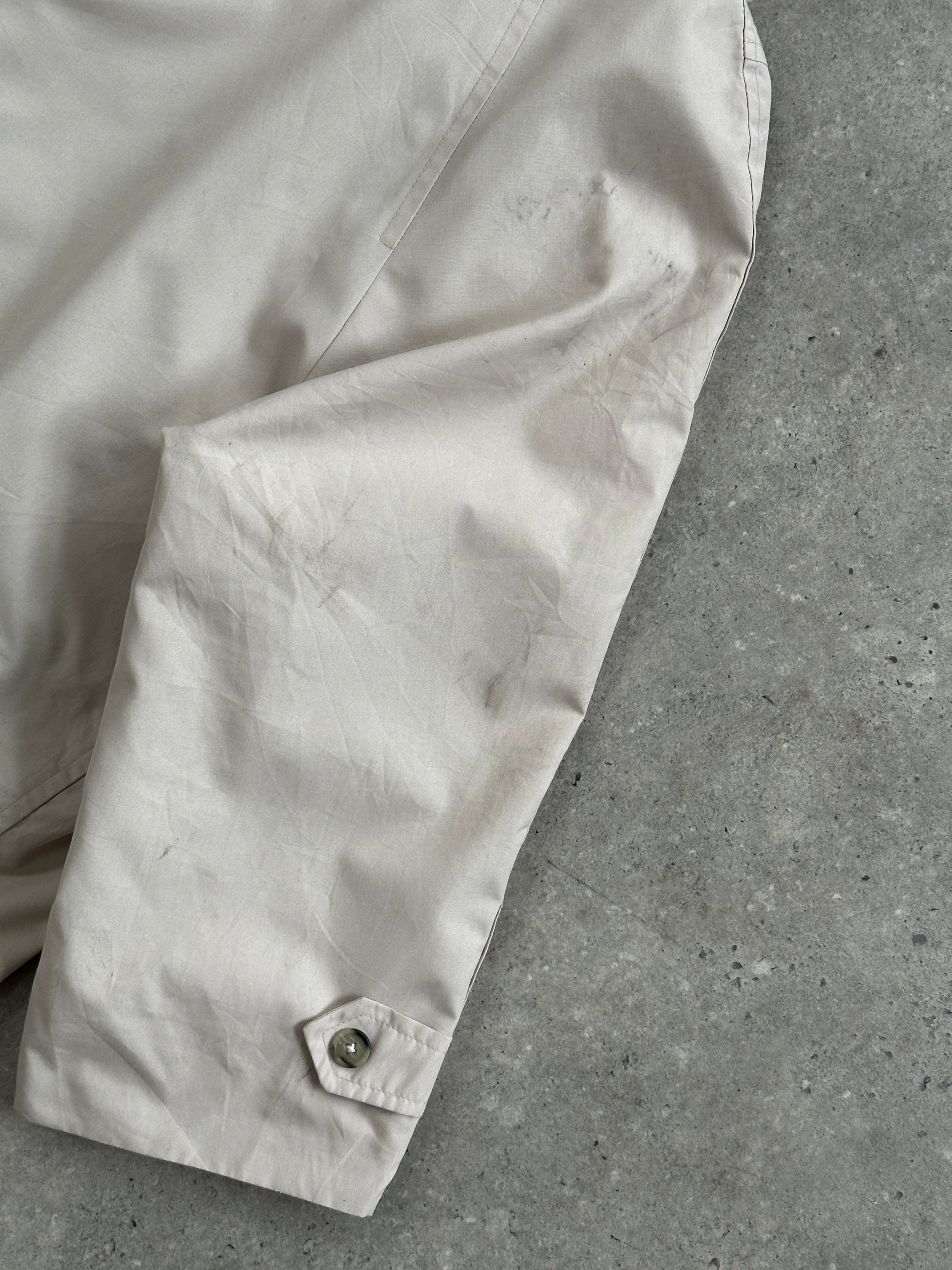 Christian Dior Monsieur cotton trench coat with concealed placket in XXL, classic beige color, stylish and tailored for a sophisticated look.