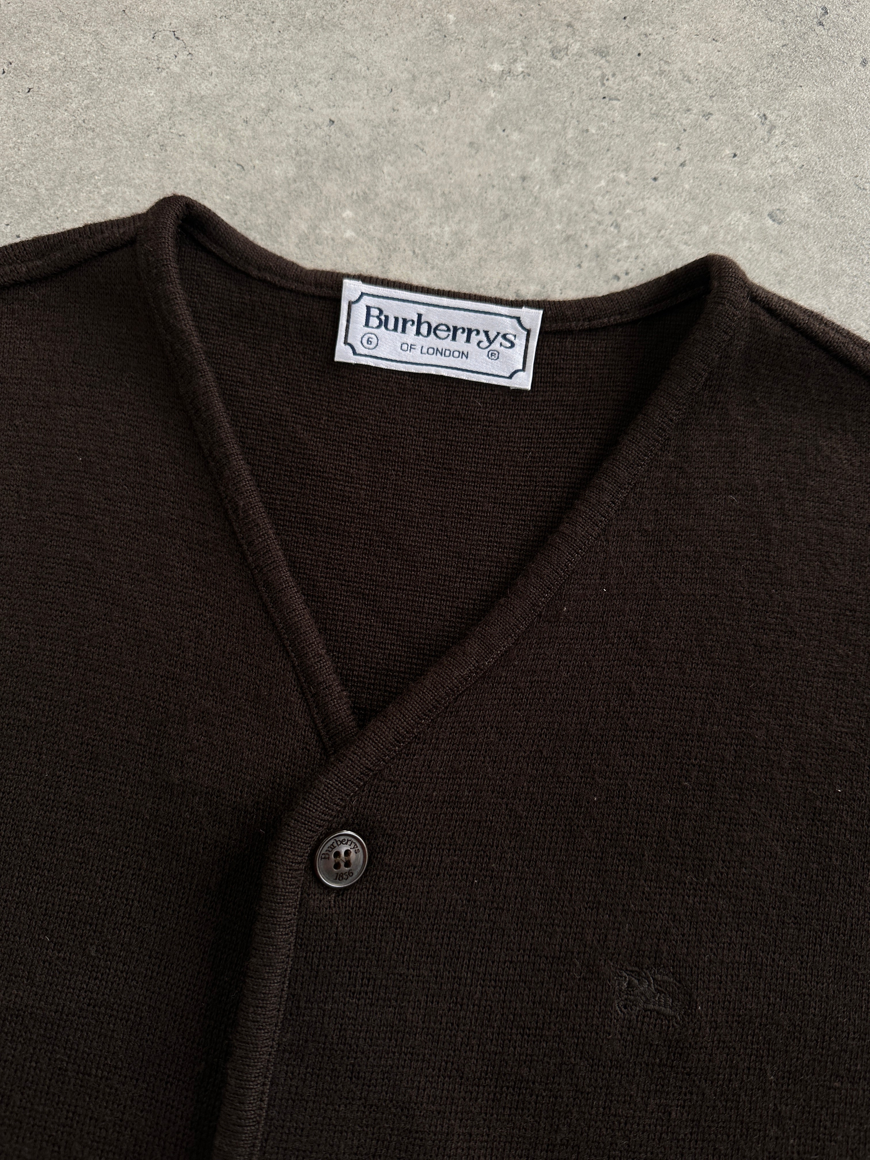 Burberry 1990s Merino Wool Logo Sleeveless Waistcoat - M - SYLK