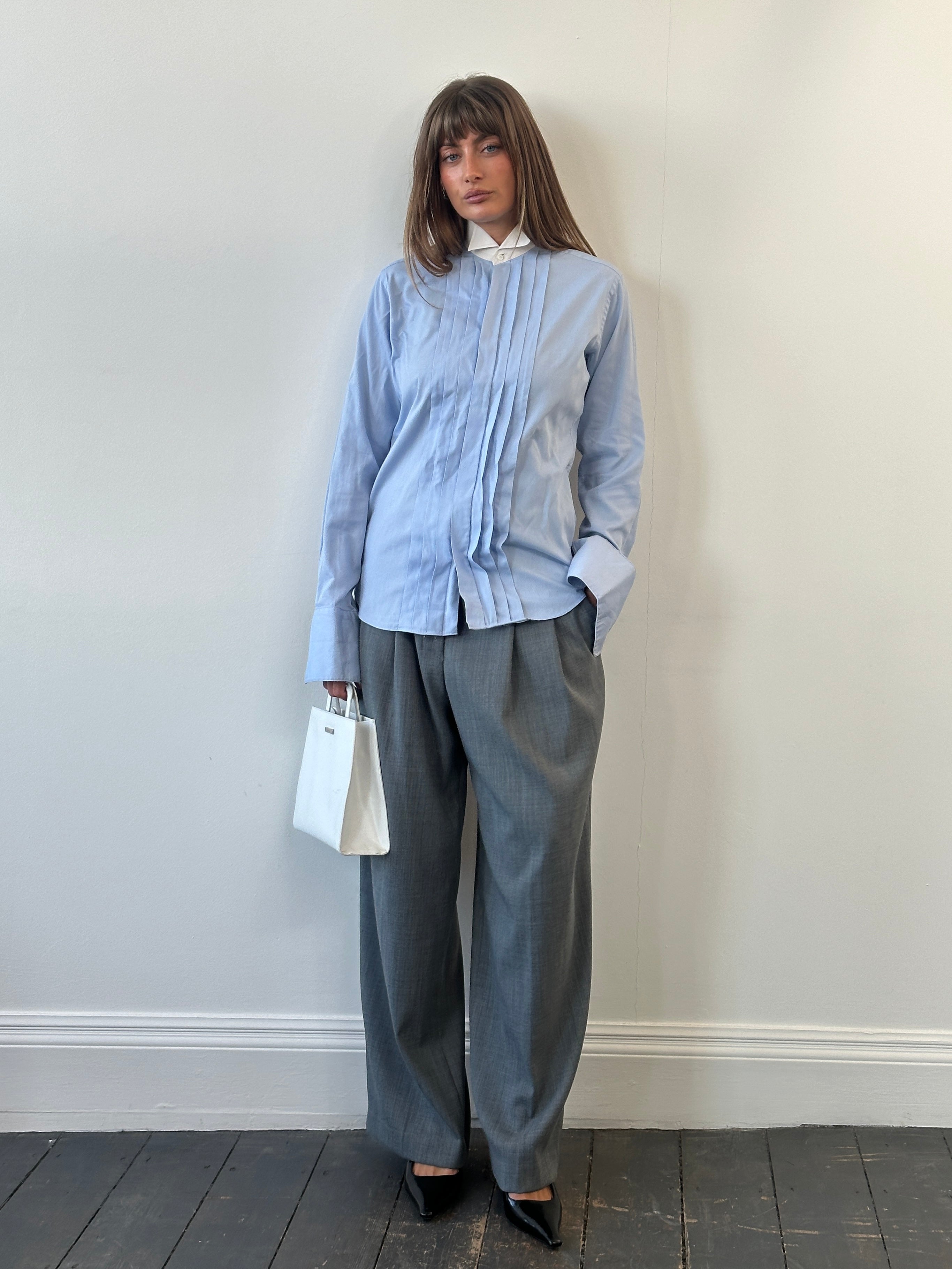 Christian Dior Monsieur 1980s Cotton Tuxedo Dress Shirt - M | SYLK