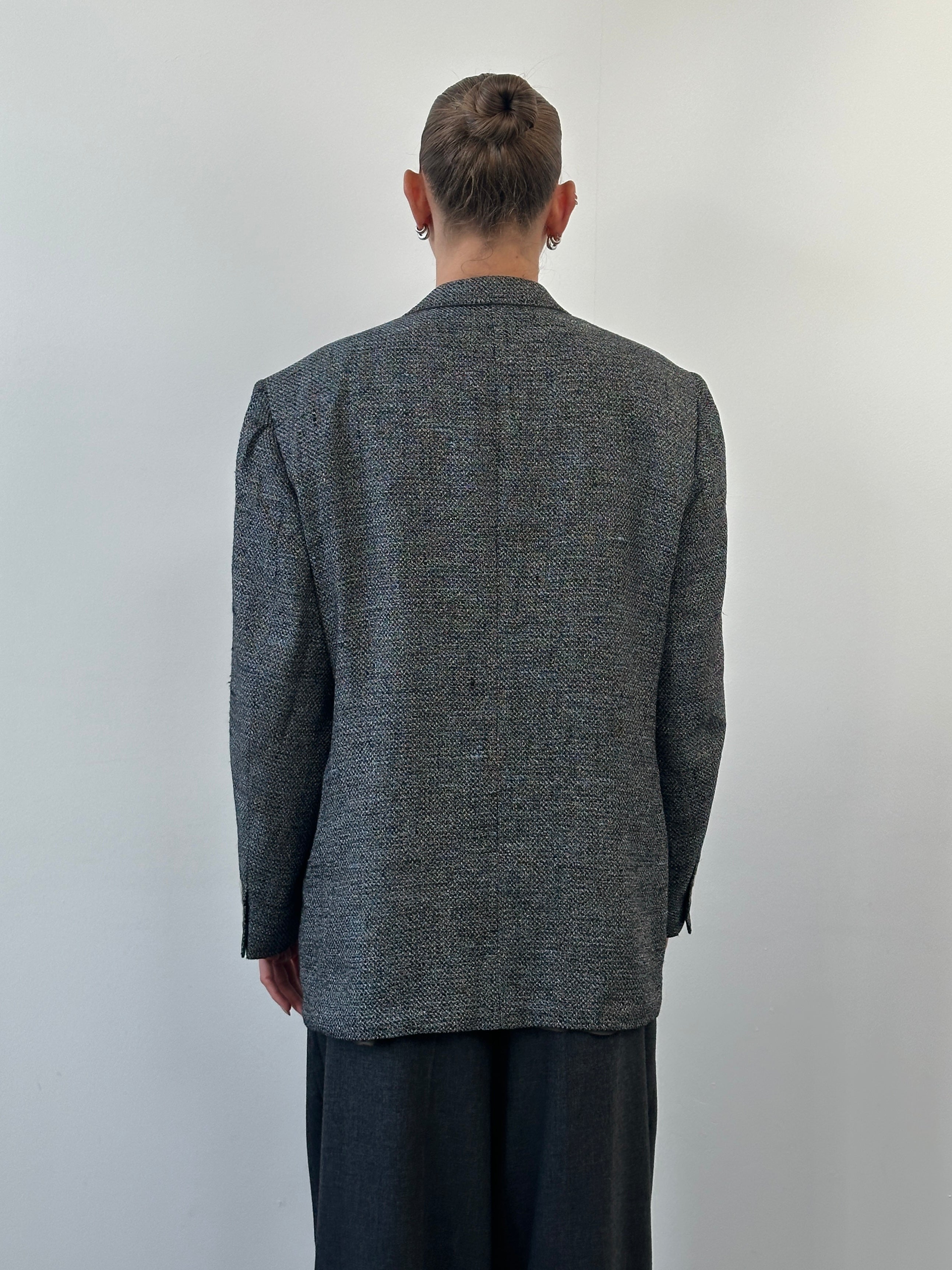 Christian Dior Monsieur 1990s pure silk blazer in size 44R/XL, tailored fit with classic lapel and elegant design.