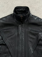 Vintage 1990s High Neck Leather Bomber Jacket - XL - SYLK