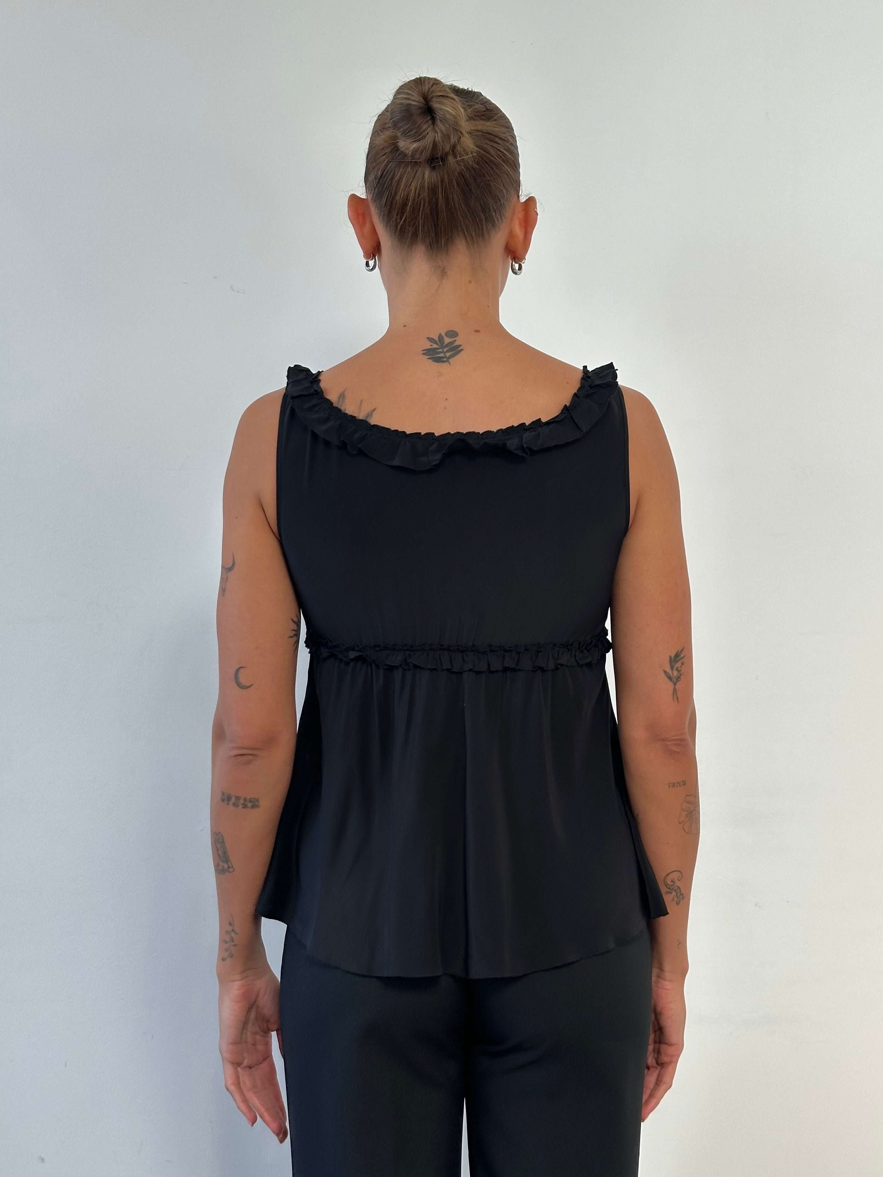 Moschino Pure Silk Frilly Top - S/M - SYLK