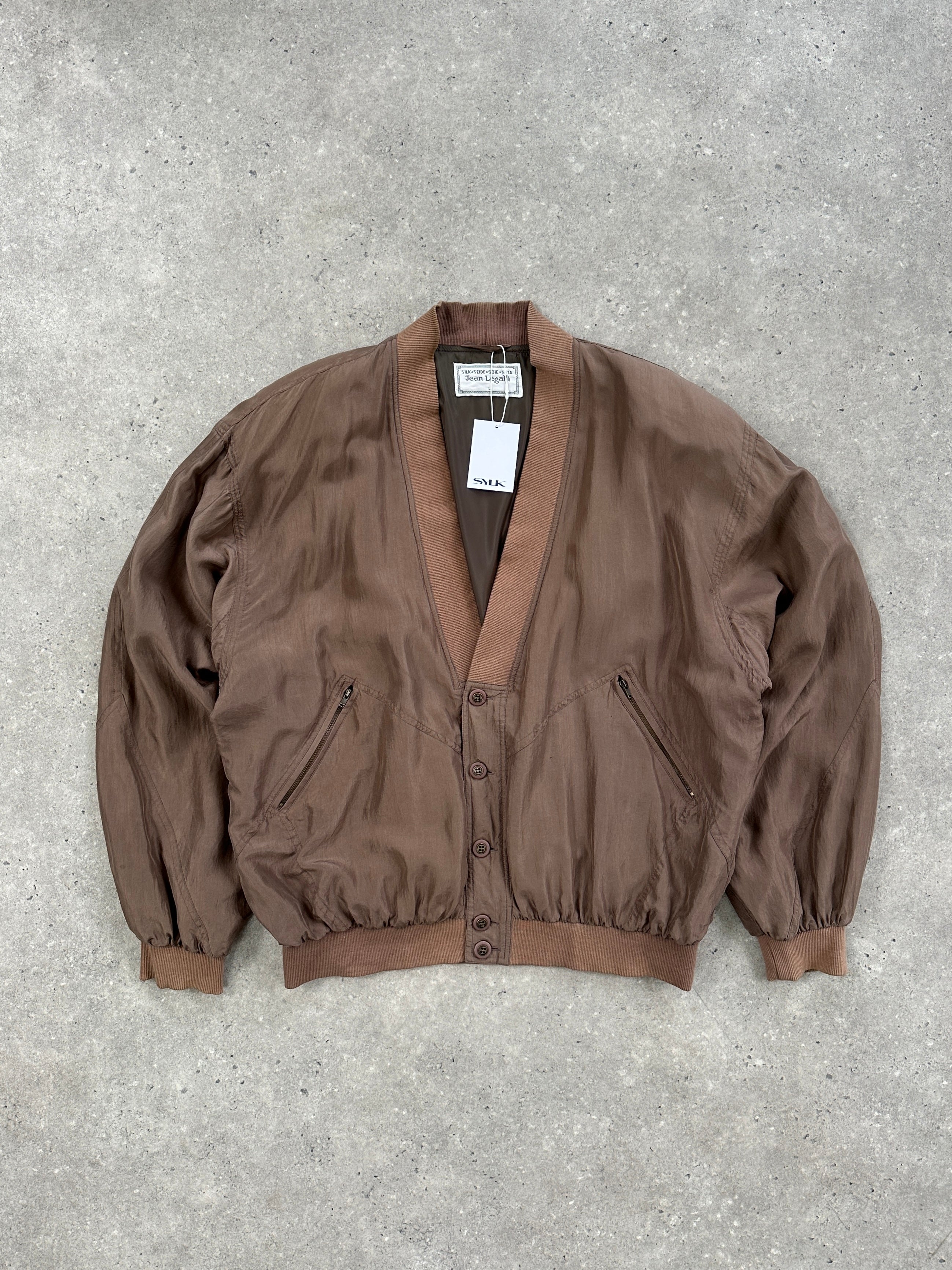Vintage Pure Silk Bomber Jacket - XL | SYLK