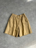 Vintage Linen Pleated Wide Leg Shorts - W26 - SYLK