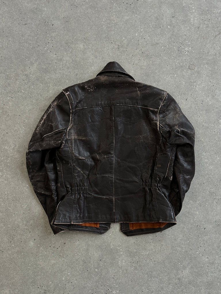 Vintage Distressed Leather Jacket - S/M - SYLK