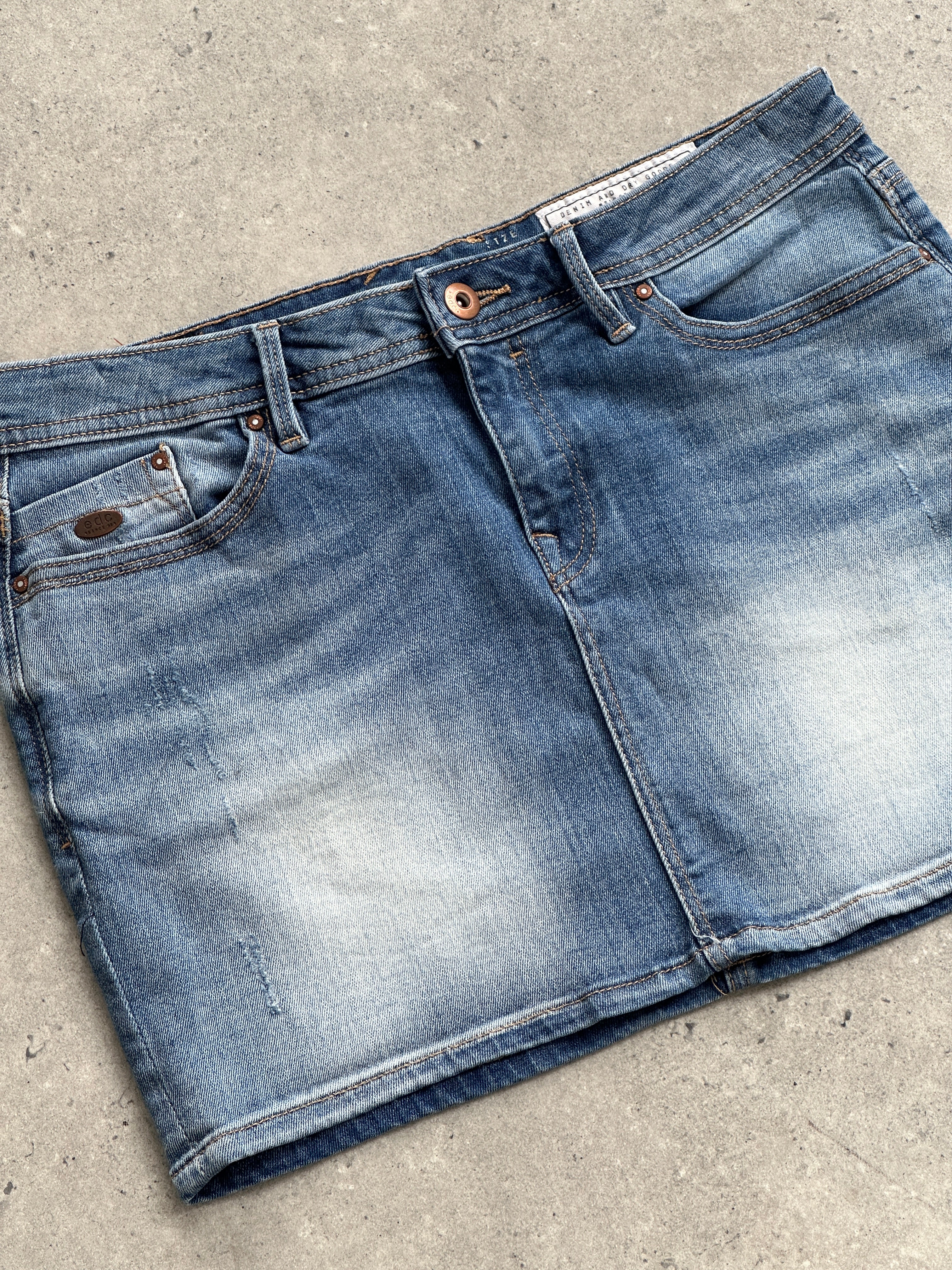 Vintage 00s Washed Denim Mini Skirt - W30 - SYLK