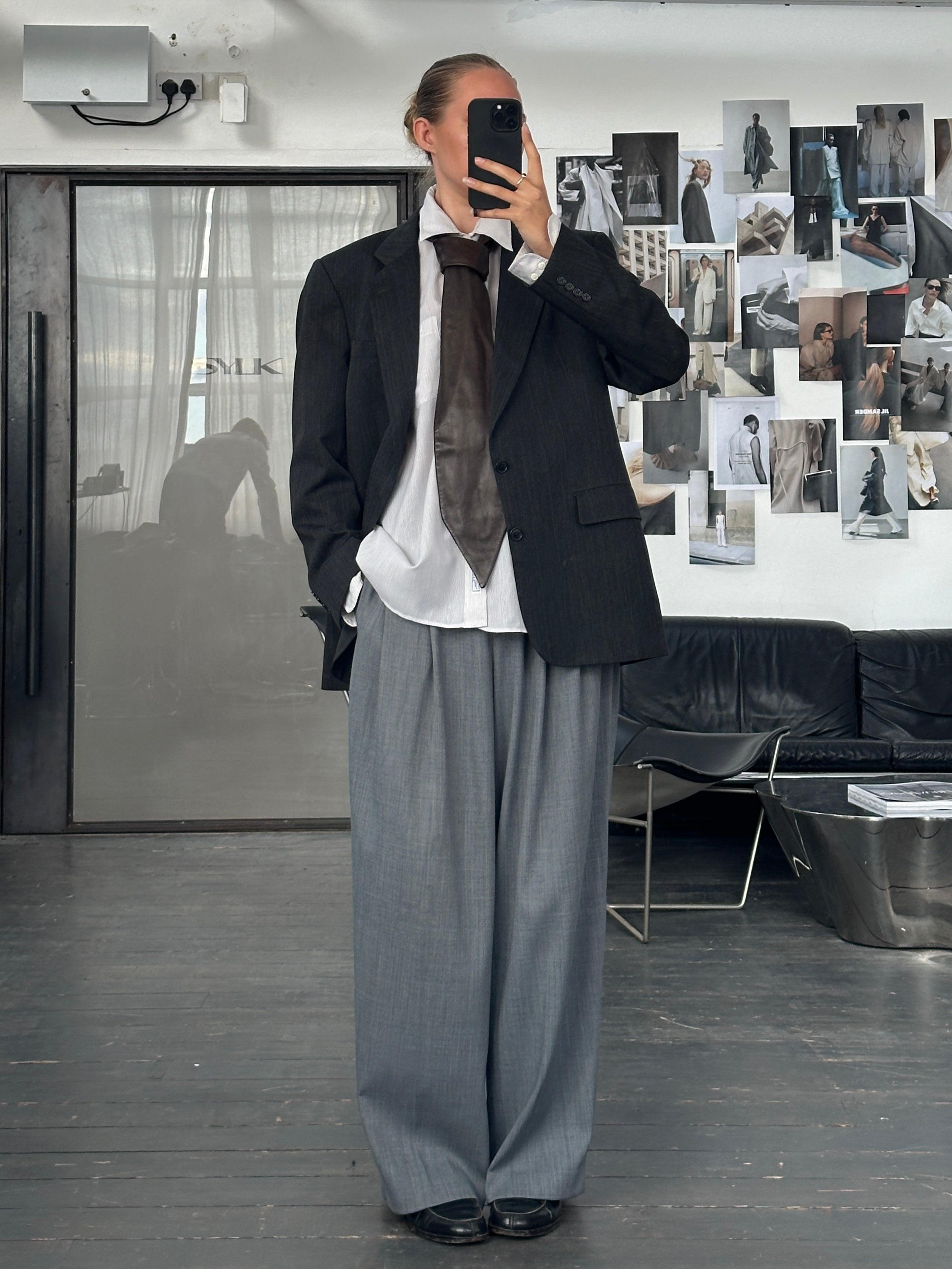 90s Christian Dior スラックス Christian Dior Pre-Owned 1990s low-rise Pinstripe Trousers