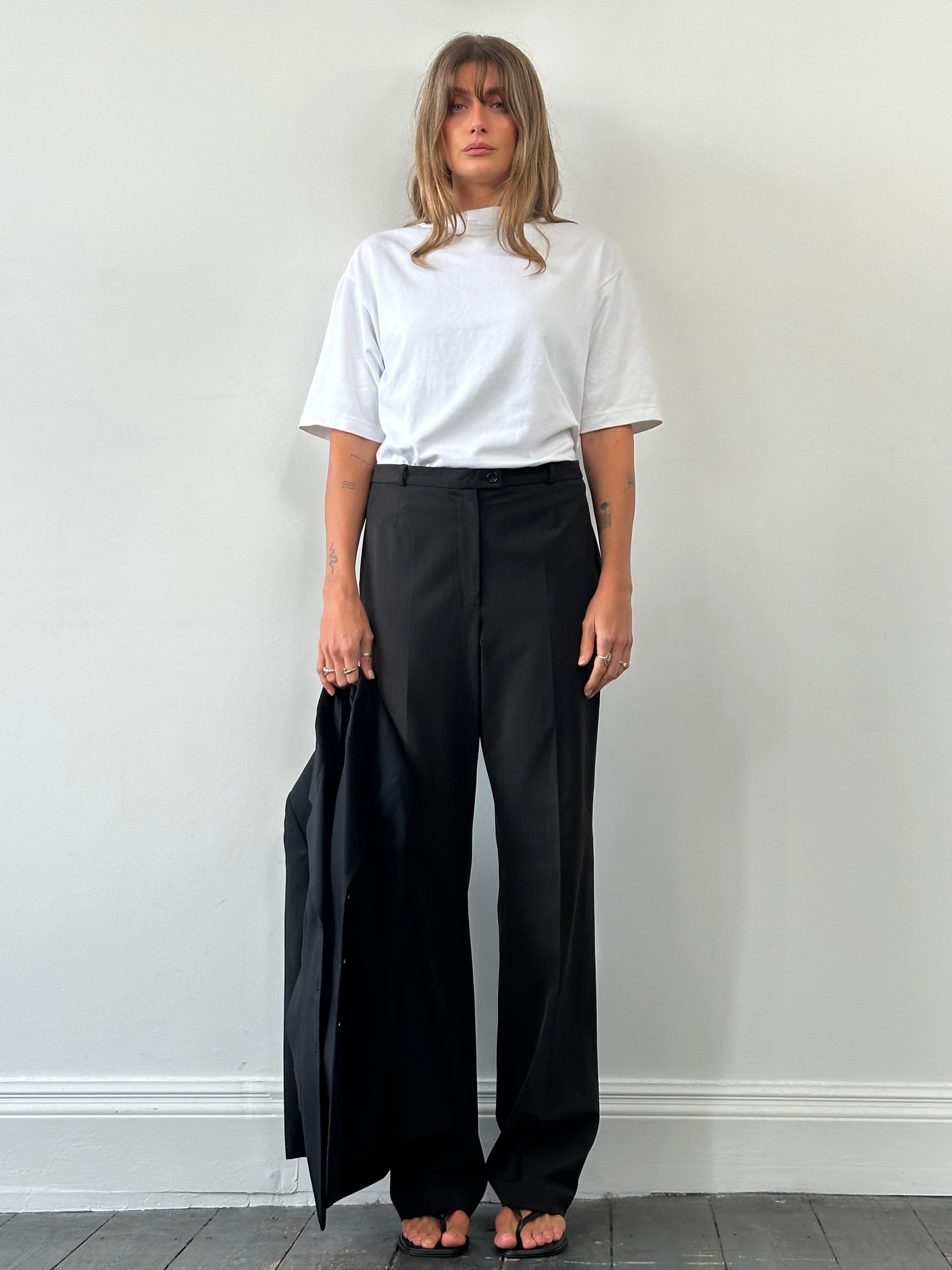 Burberry High Waisted Straight Leg Trousers - W30 - SYLK