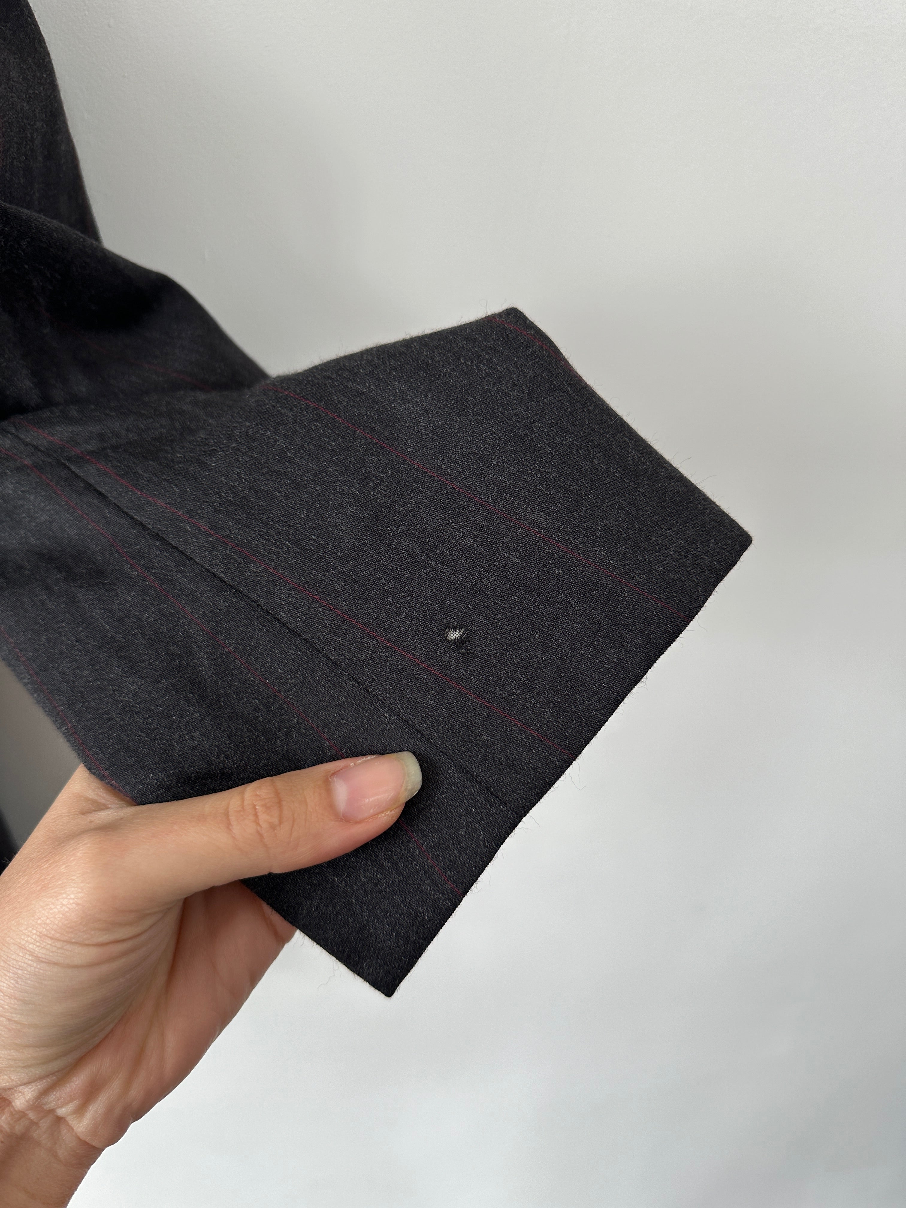 Valentino Virgin Wool Double Breasted Blazer in size 36R/S, tailored fit, classic lapels, and sleek silhouette.