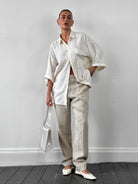 Gianni Versace 90s Pure Linen Oversized Shirt - XL - SYLK