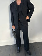 Pierre Cardin Pinstripe Wool Three Piece Suit - 40S/W32 - SYLK