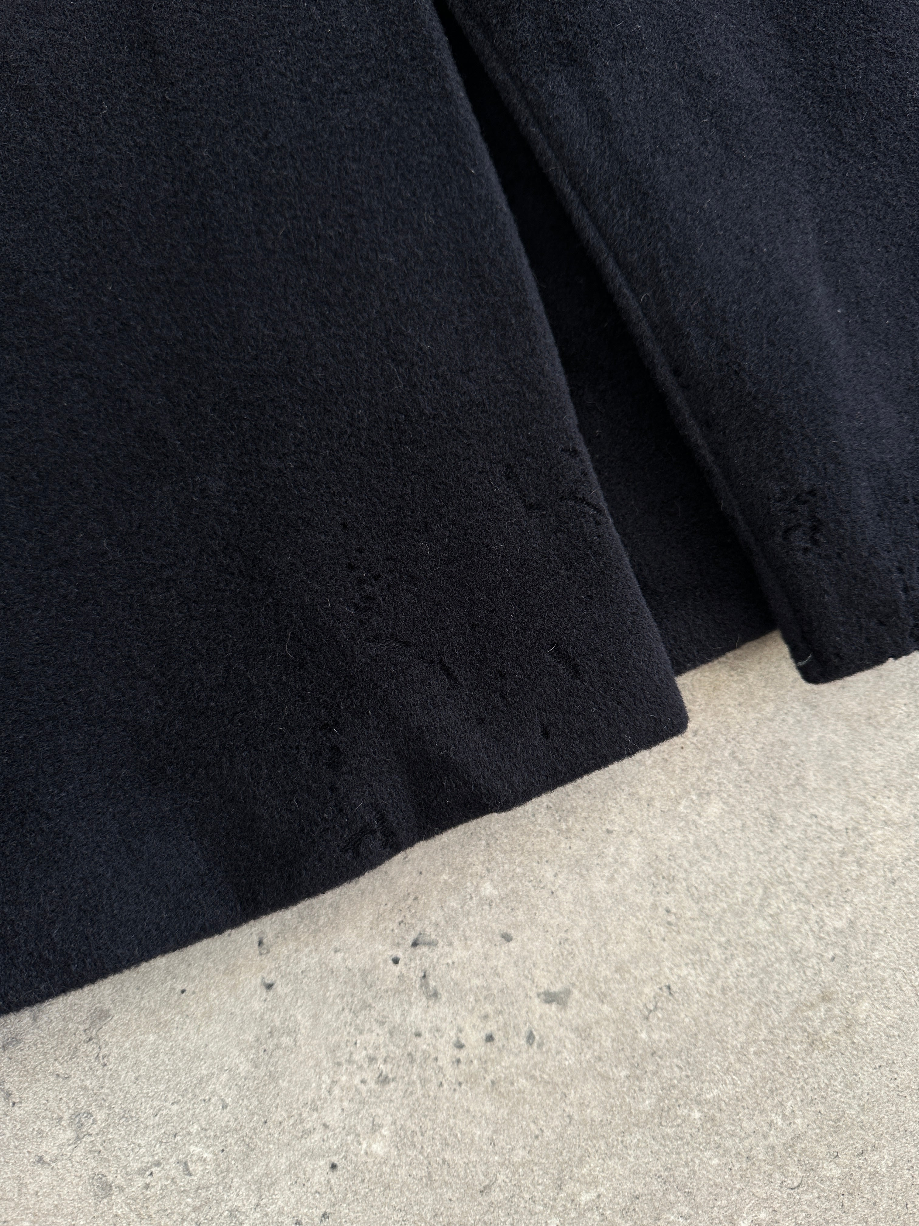 Giorgio Armani Le Collezioni pure wool single-breasted coat in XXL, shown on a hanger with a neutral background.