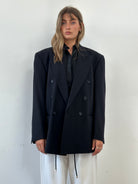 Vintage Double Breasted Wool Blazer - XL - SYLK