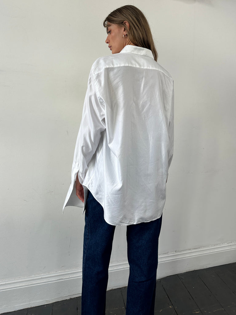 Rocco Barocco Satin Wing Collar Cotton Dress Shirt - XL - SYLK