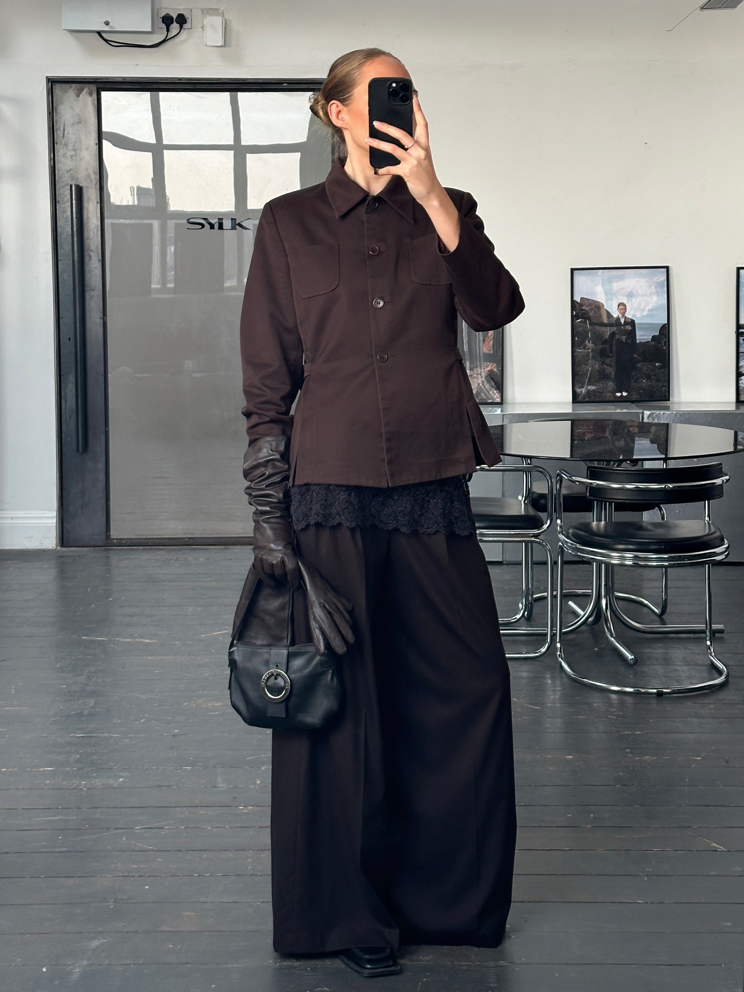 Italian vintage cotton tailored jacket in size M, featuring classic design and craftsmanship, from the 2000s.