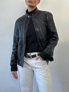 Conbipel Leather Bomber Jacket - S/M - SYLK