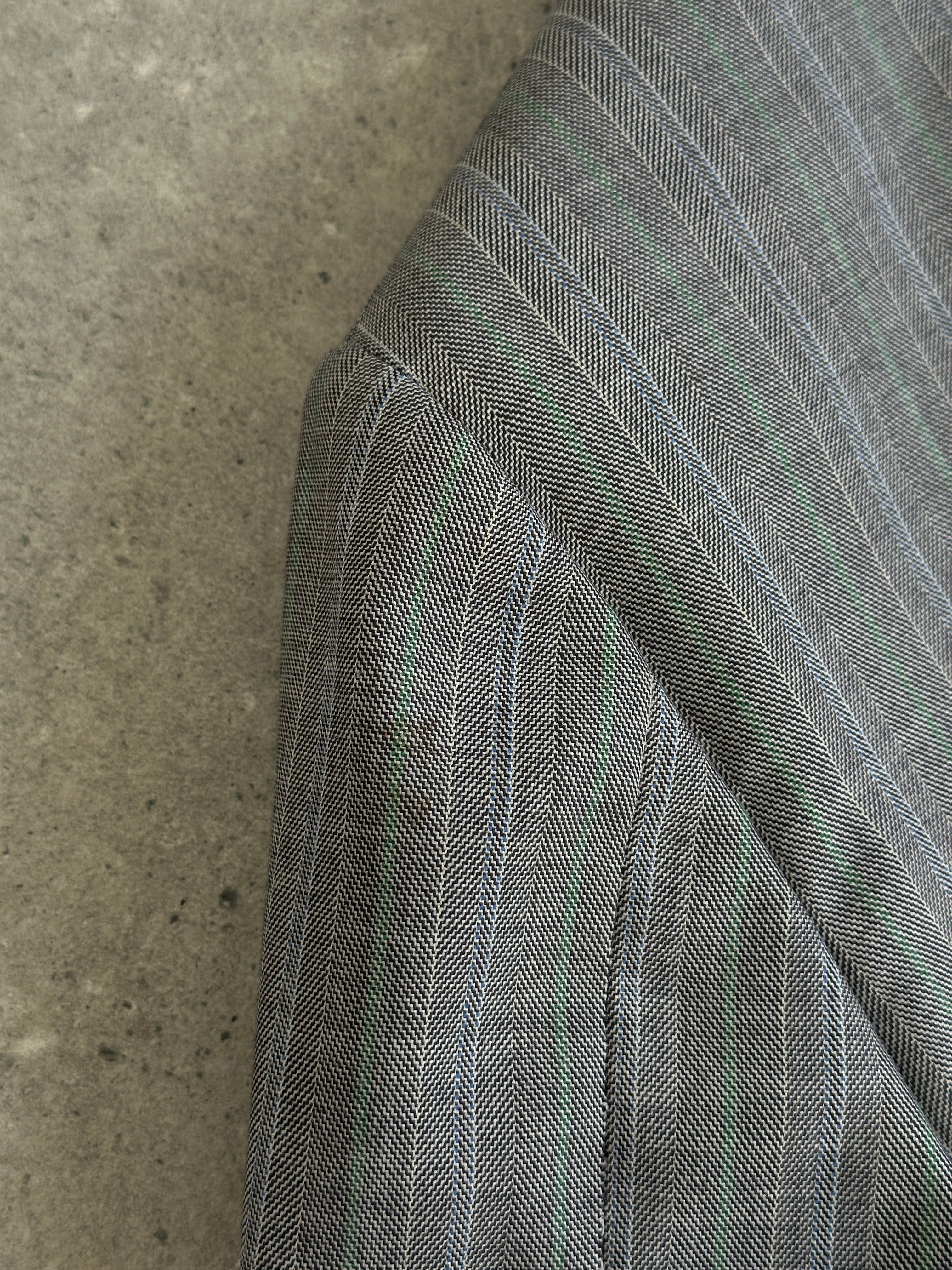 Italian Vintage Pure Wool Stripe Double Breasted Suit - 36R/W28 - SYLK