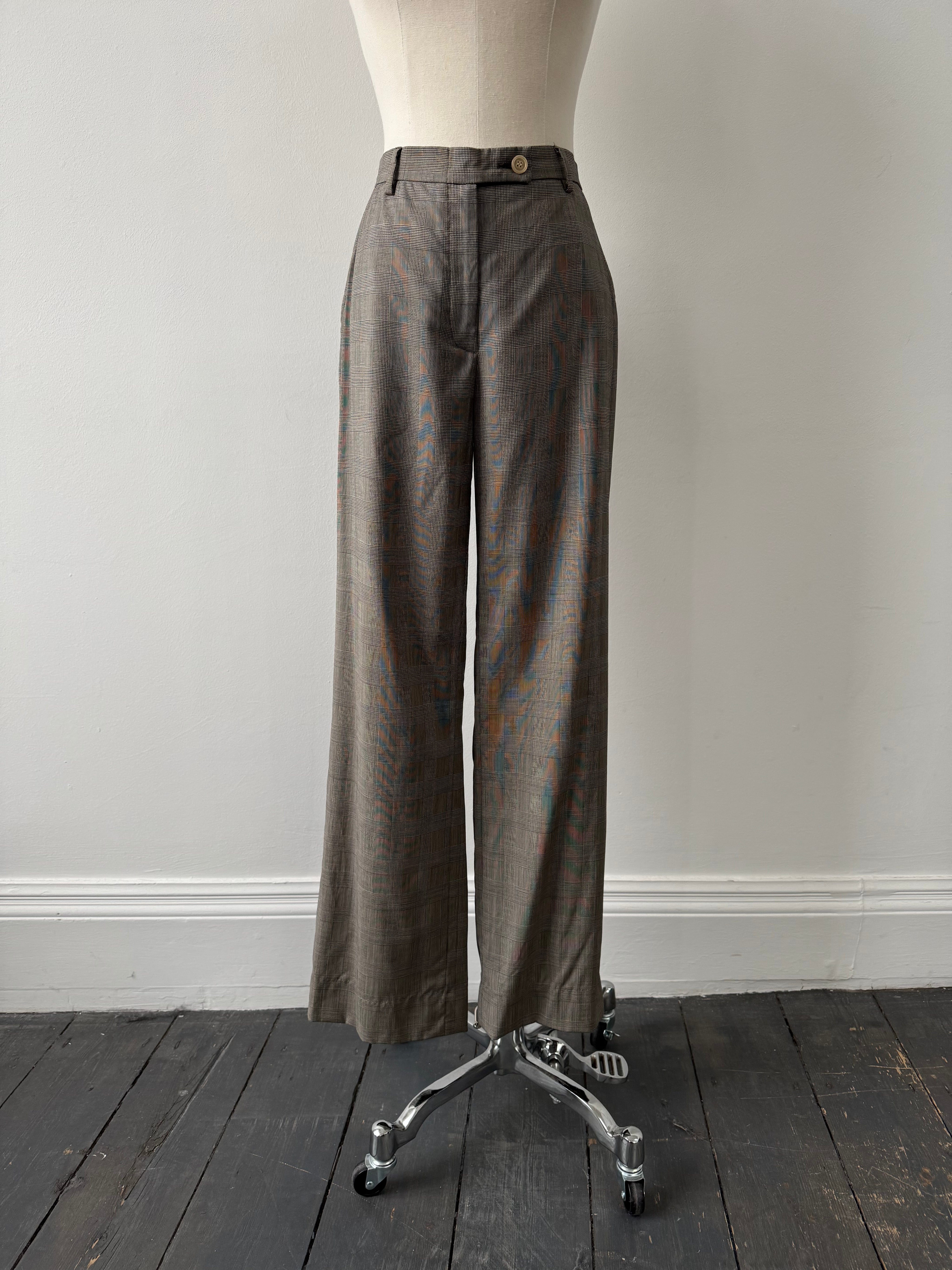 Italian Vintage 1990s Pure Wool Check Trousers - W28 - SYLK