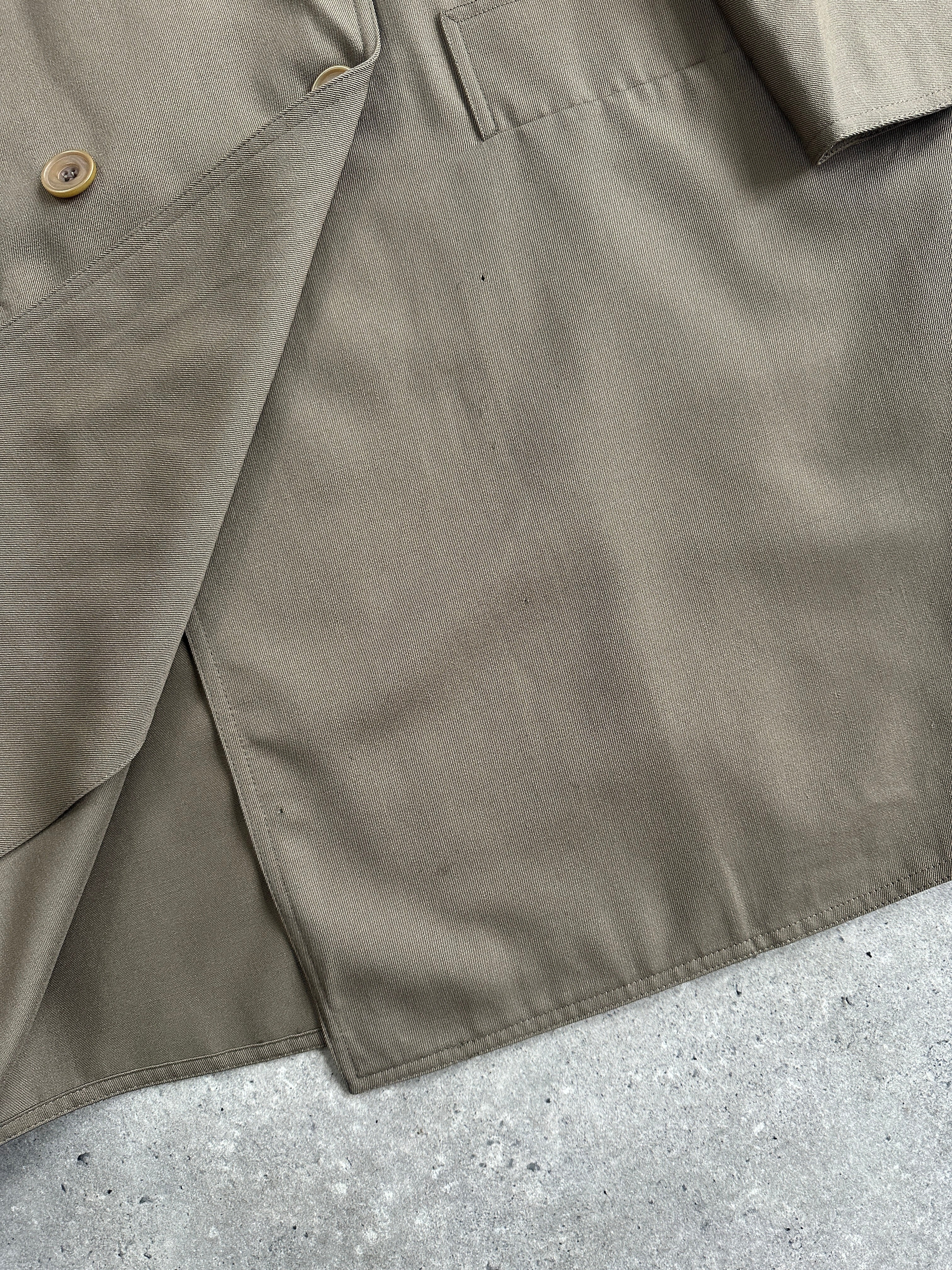 Marella Pure Wool Double Breasted Trench Coat in size L/XL, beige color, with classic collar and belt detail.