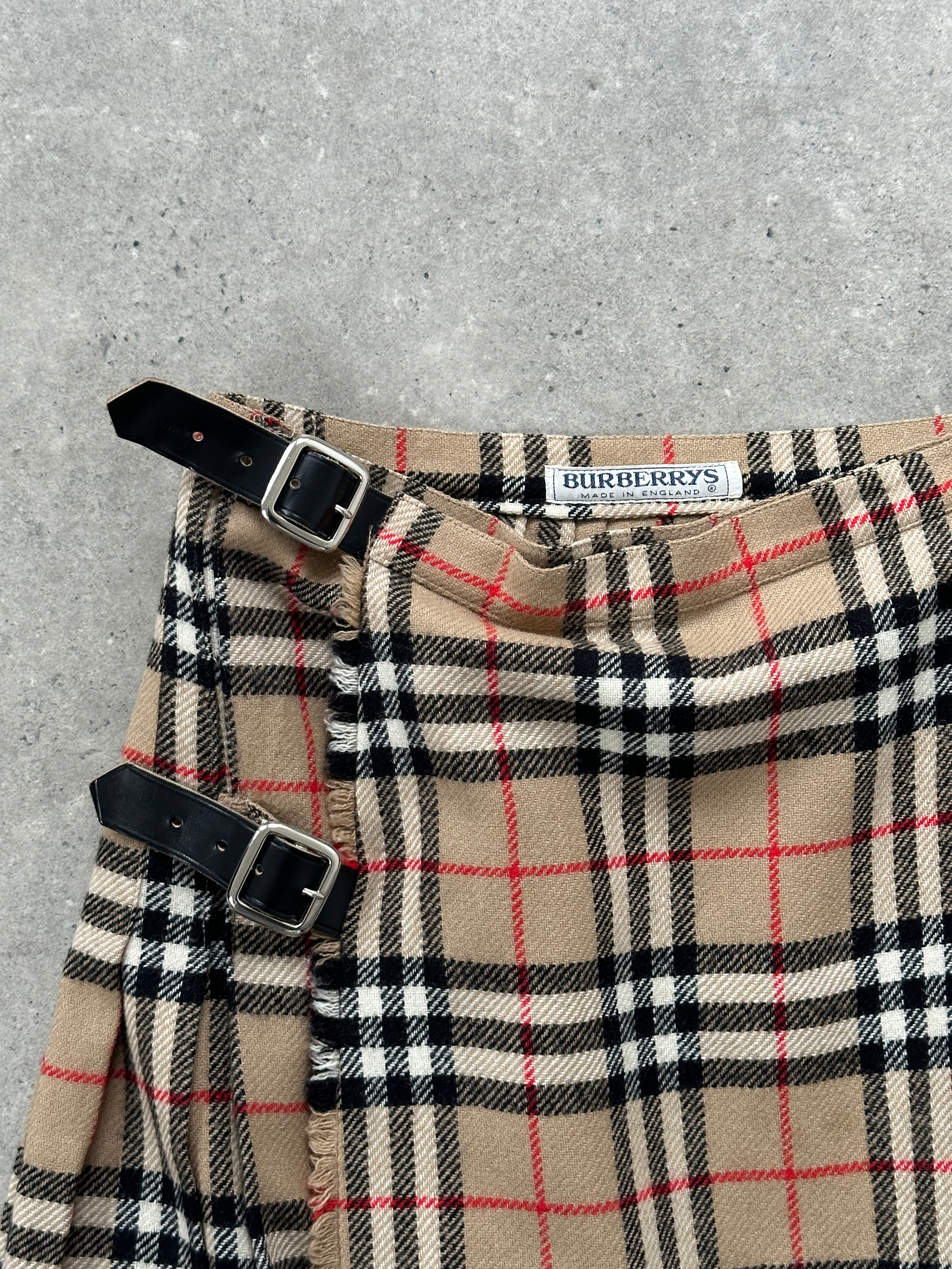 Burberry Nova Check Pure Wool Pleated Skirt - W24-26 - SYLK