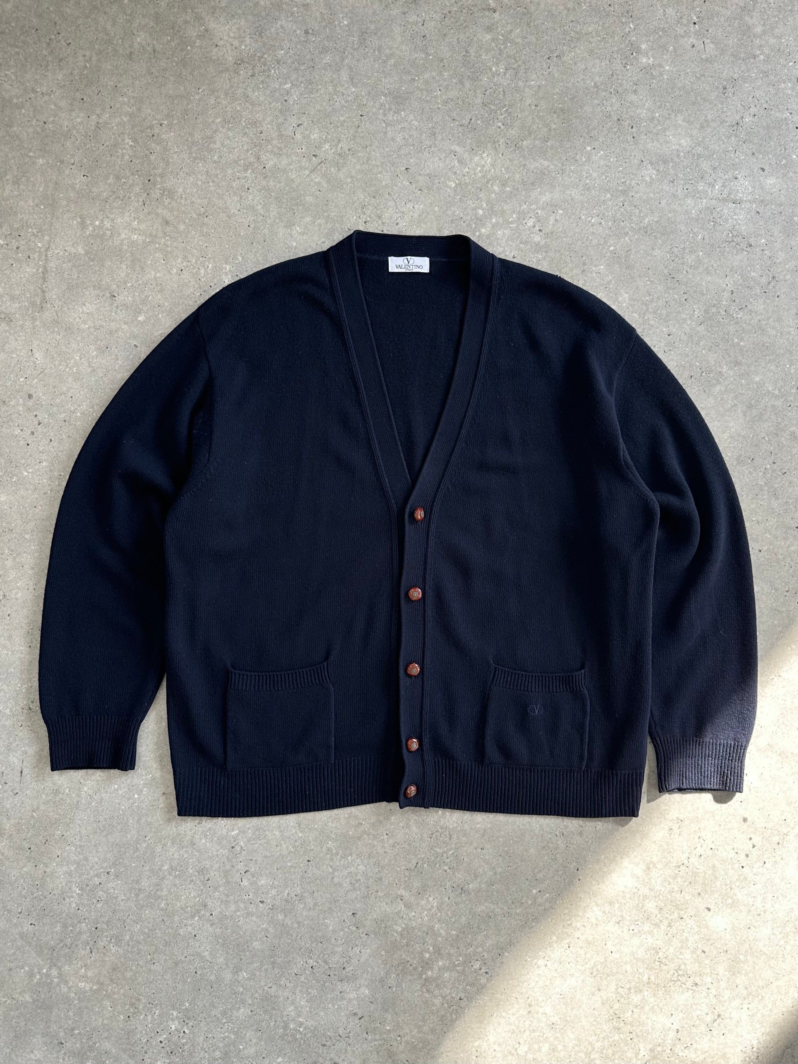 Valentino wool bespoke button logo knitted cardigan in XL, featuring a classic design with buttons and logo details.