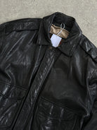 Vintage Leather Bomber Jacket - S/M - SYLK