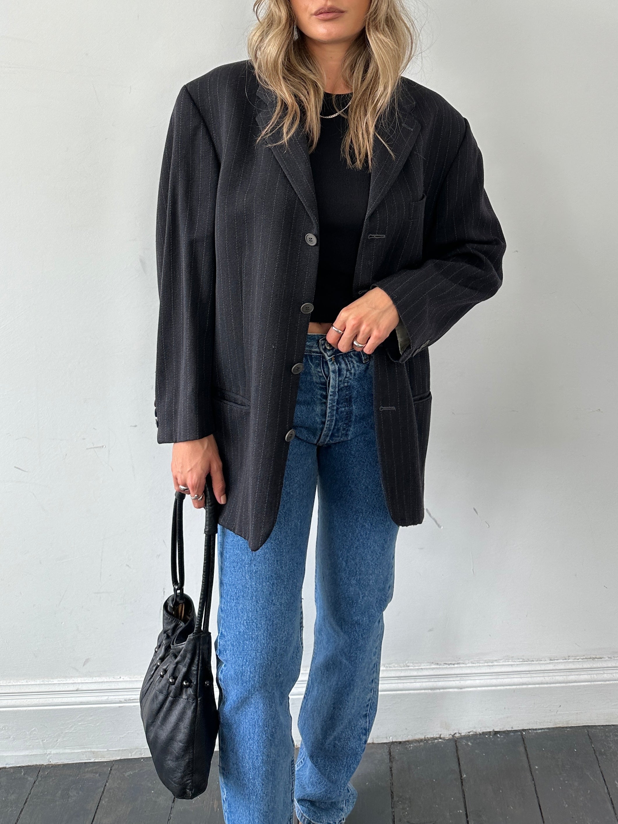 Kenzo Wool Pinstripe Single Breasted Blazer - 44R - SYLK