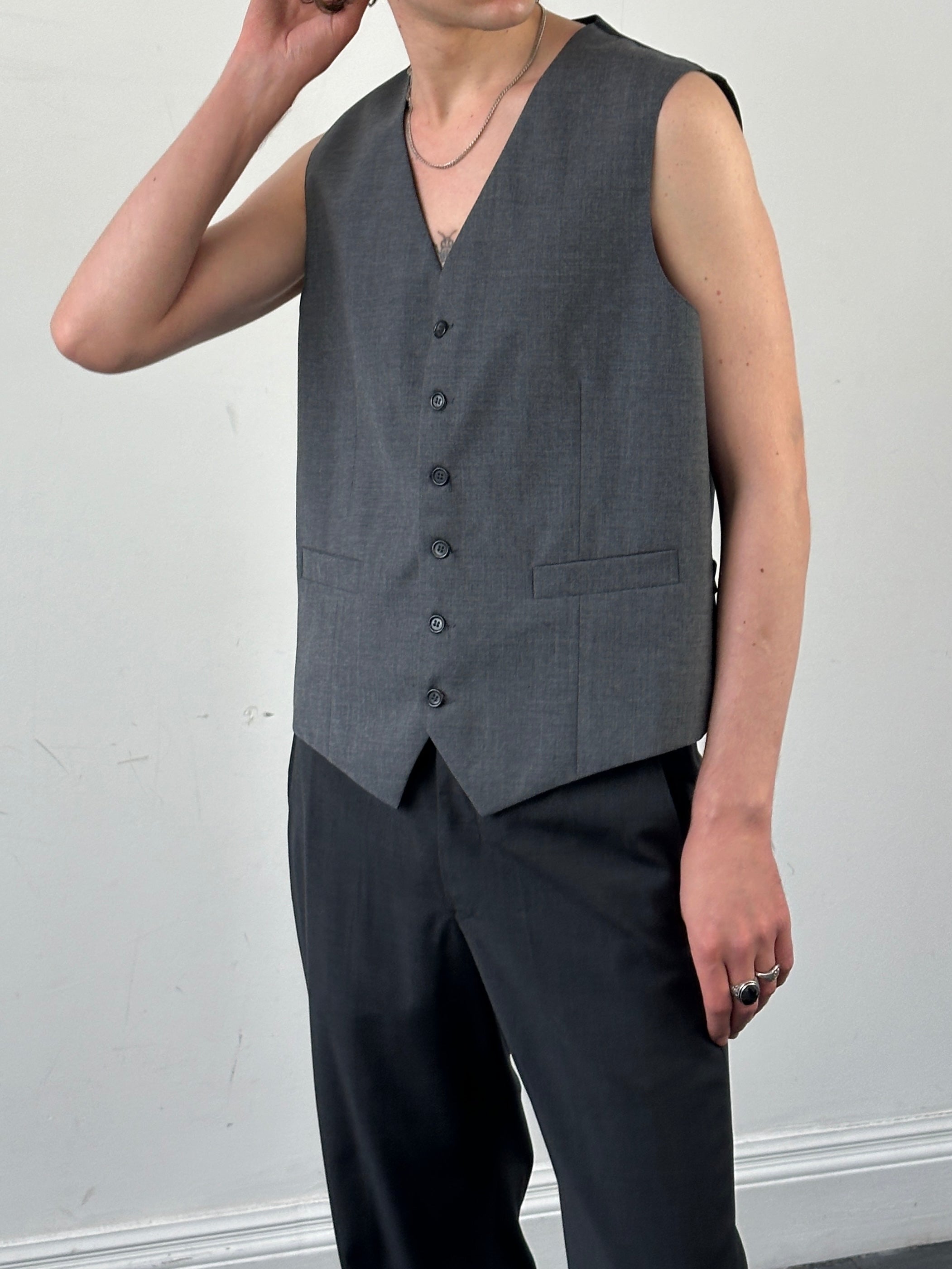 Vintage Pure Wool Waistcoat - L/XL - SYLK