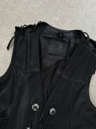 Vintage Western Leather Waistcoat - L - SYLK