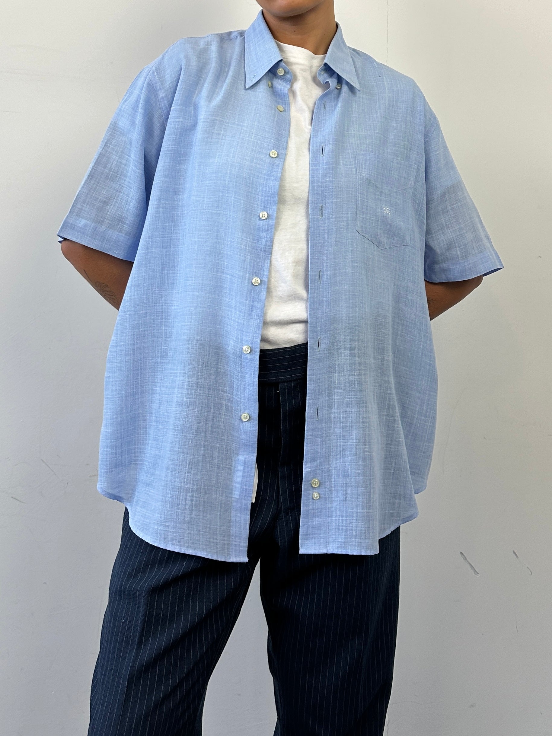 Burberry Linen Blend Lightweight Shirt - XL - SYLK