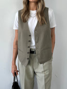 Vintage Elasticated Waistcoat - L - SYLK