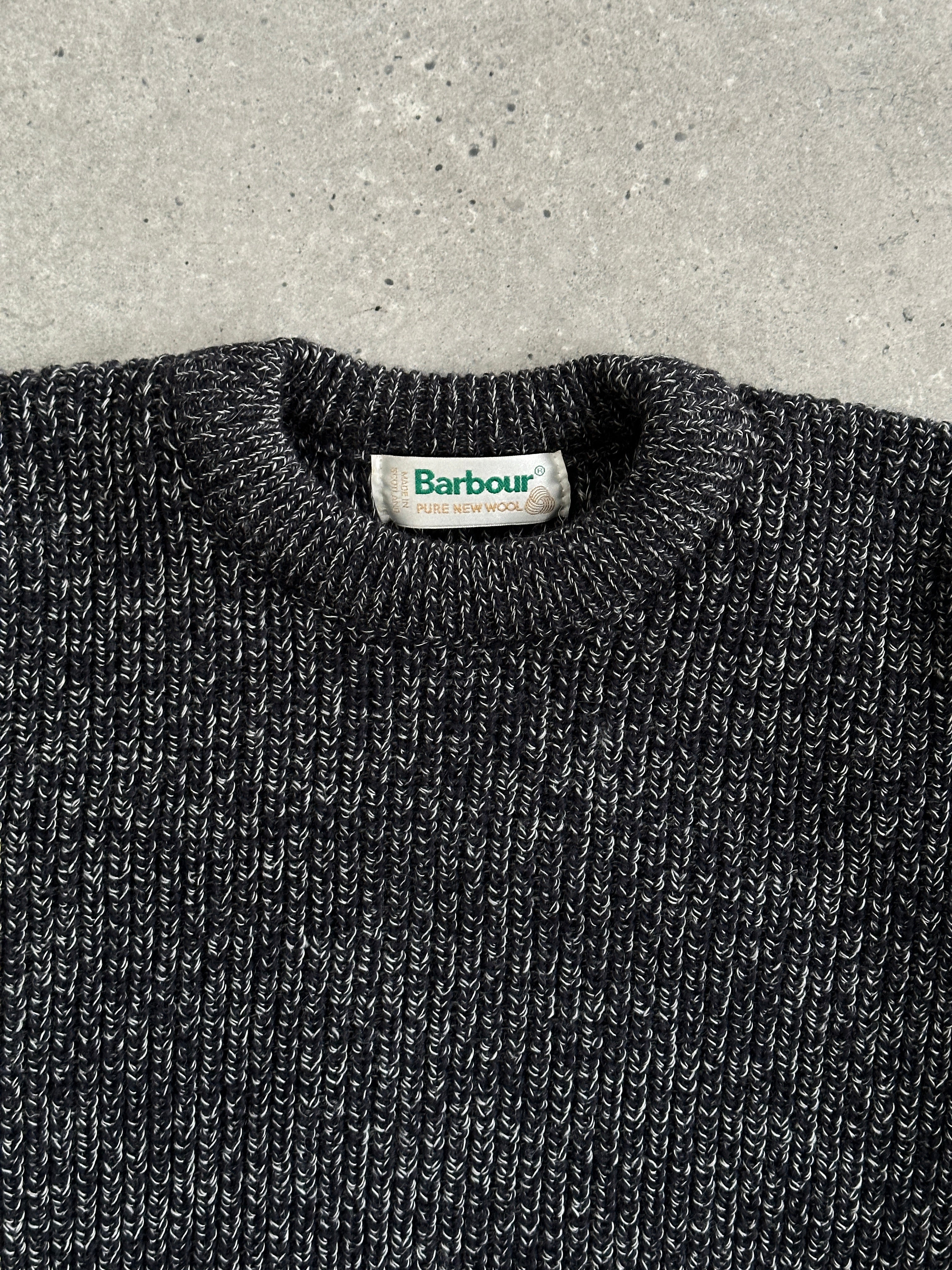 Barbour Pure Scottish New Wool Chunky Knitted Jumper in XL, featuring a cozy, textured knit pattern and classic design.