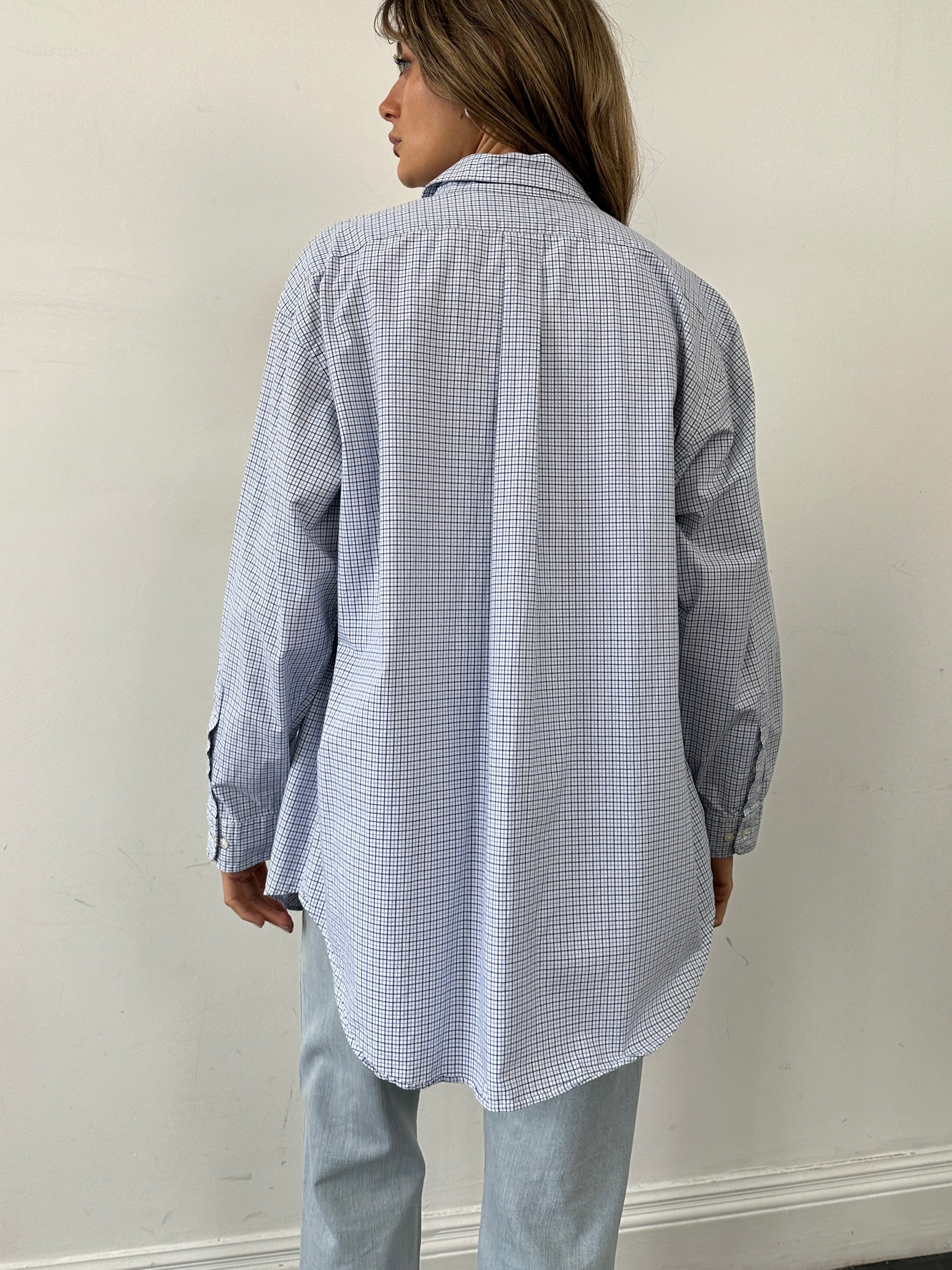 Ralph Lauren check pure cotton logo shirt in size XL, featuring a classic plaid pattern and the iconic Polo logo.