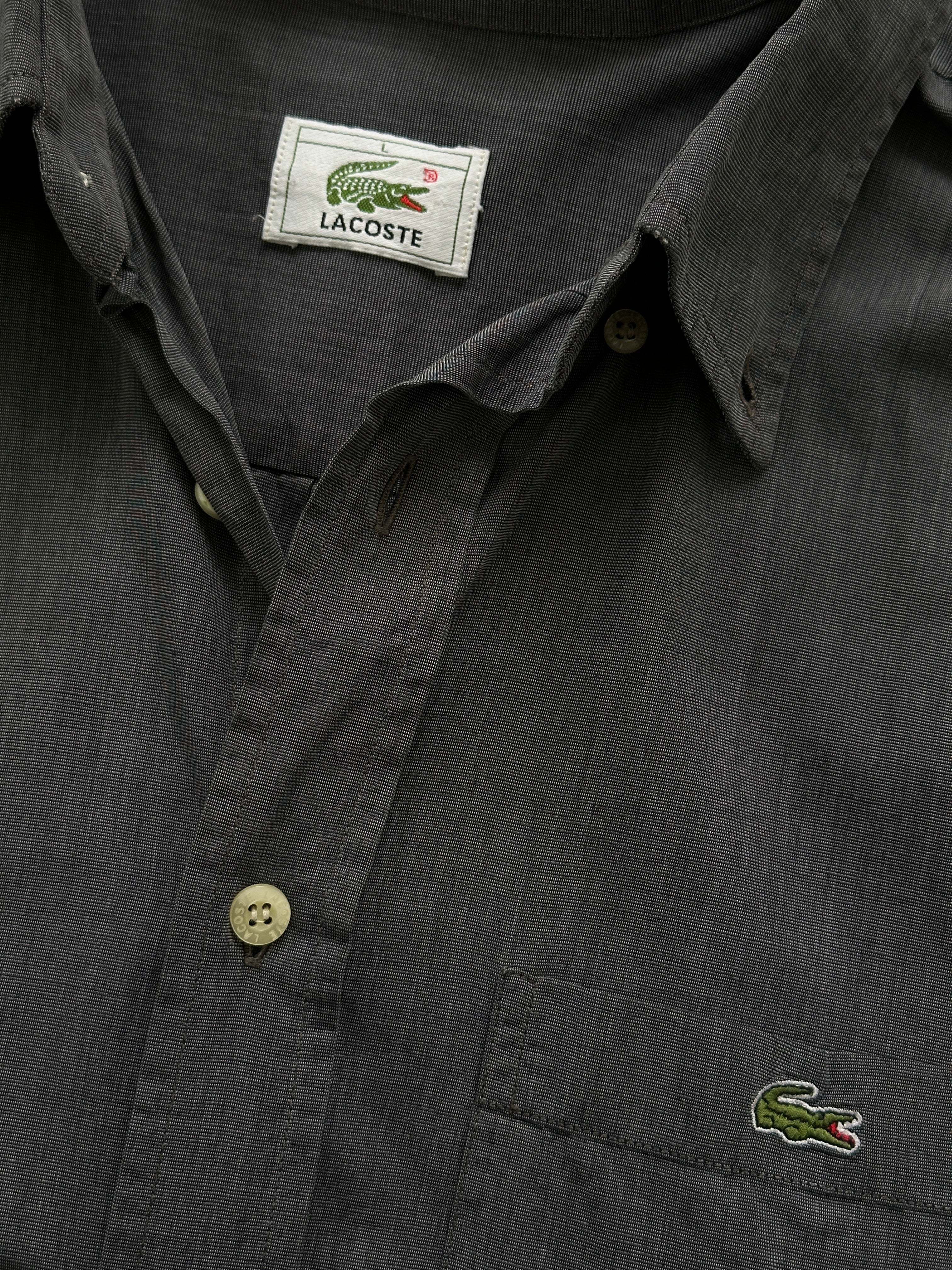 Lacoste Pure Cotton Logo Shirt in size L, featuring the iconic crocodile logo on a classic cotton shirt.