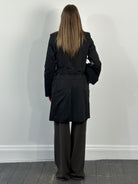 Vintage 1990s Funnel Neck Nylon Belted Trench Coat - M - SYLK