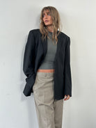 Cavalli Pinstripe Wool Blazer - 42R/M - SYLK