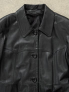Vintage 1990s Belted Leather Jacket - M - SYLK