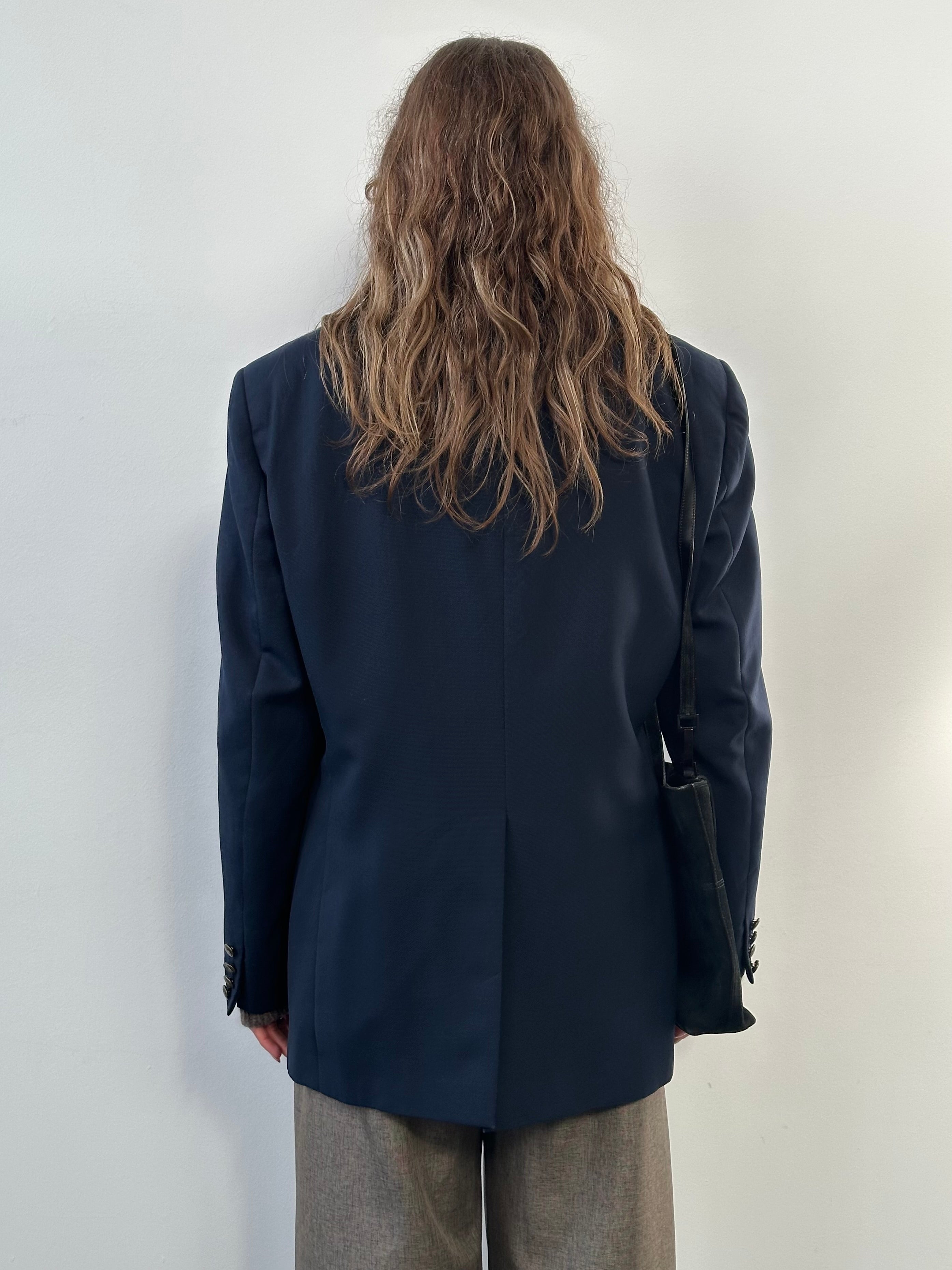 Christian Dior Monsieur 1990s pure wool single-breasted blazer in size 44R/XL, shown in classic tailored fit.